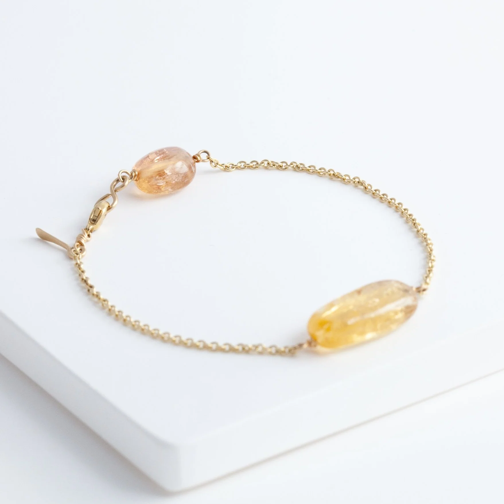 Stone chain bracelet with Imperial Topaz - Mitchell's Manufacturing Jewel