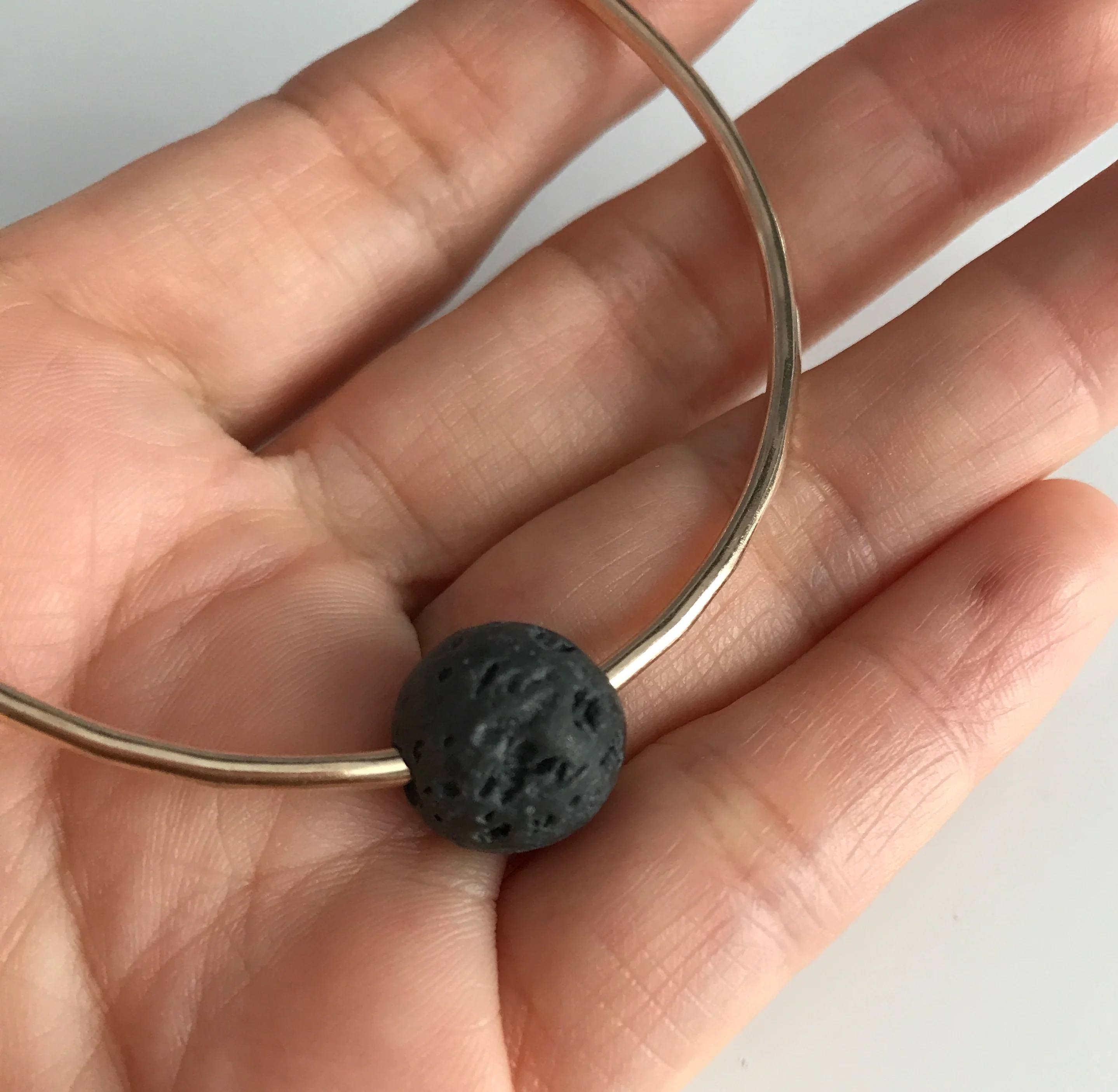 Lava bead bangle (B344) - Mitchell's Manufacturing Jewel