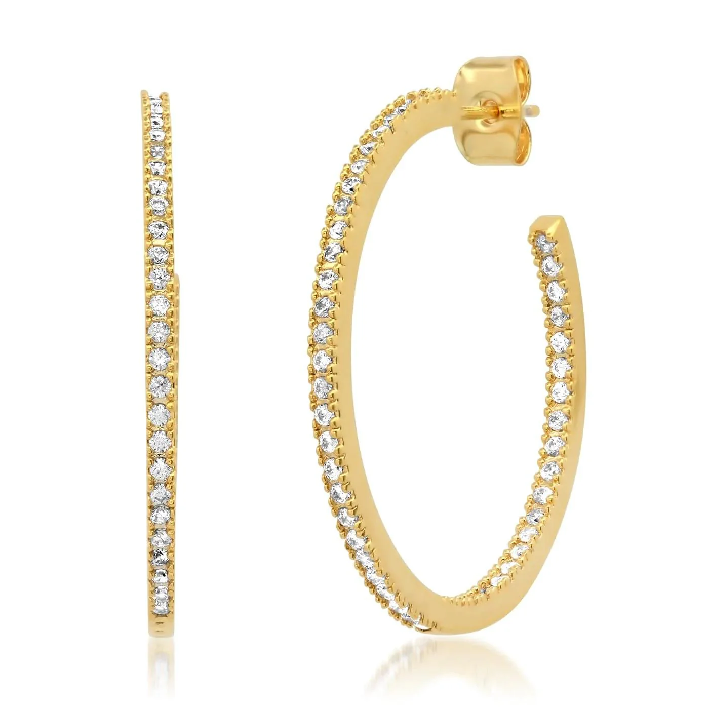 Medium Pave Hoops - Gold - Mitchell's Manufacturing Jewel