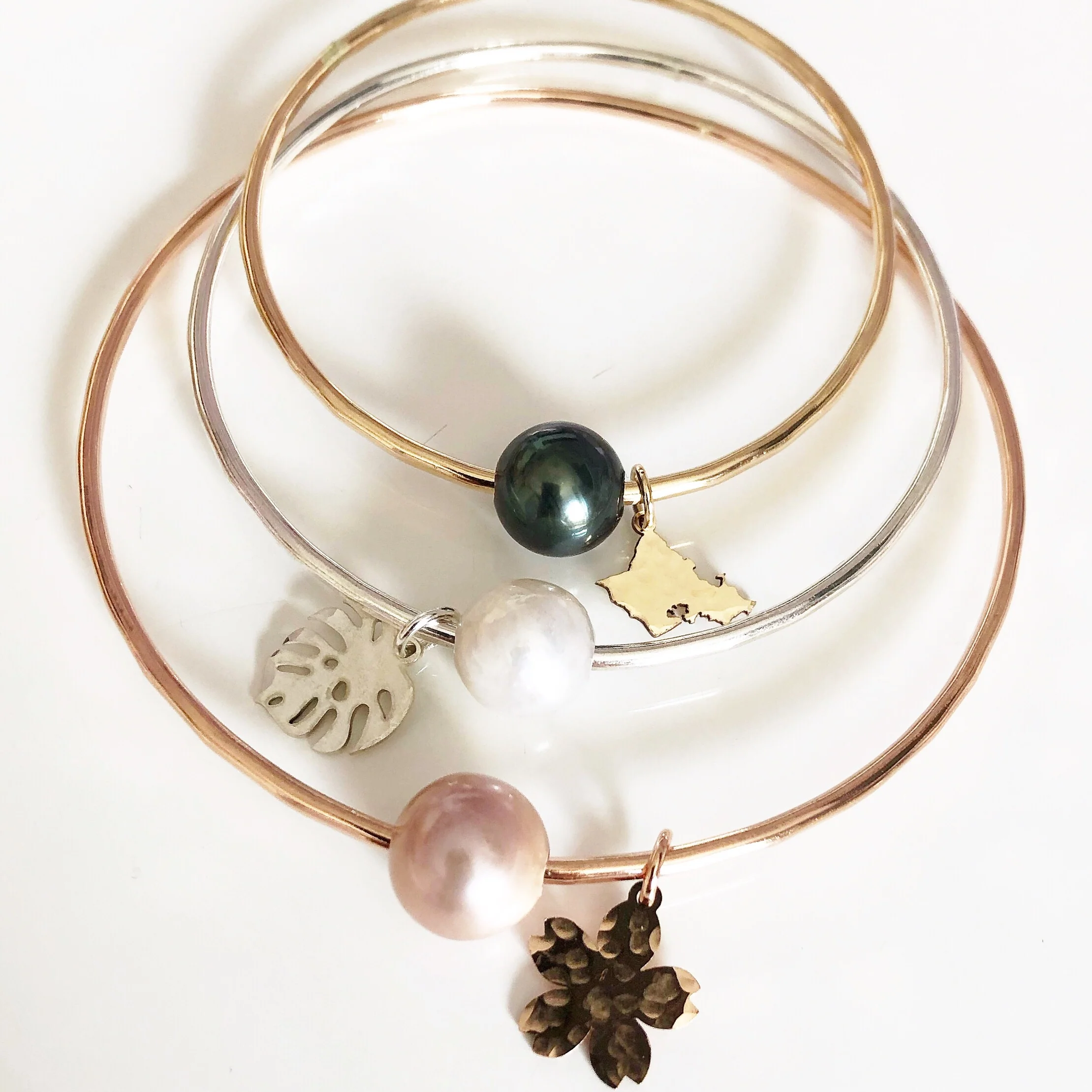 Bangle SAKURA - Tahitian pearl (B412) - Mitchell's Manufacturing Jewel