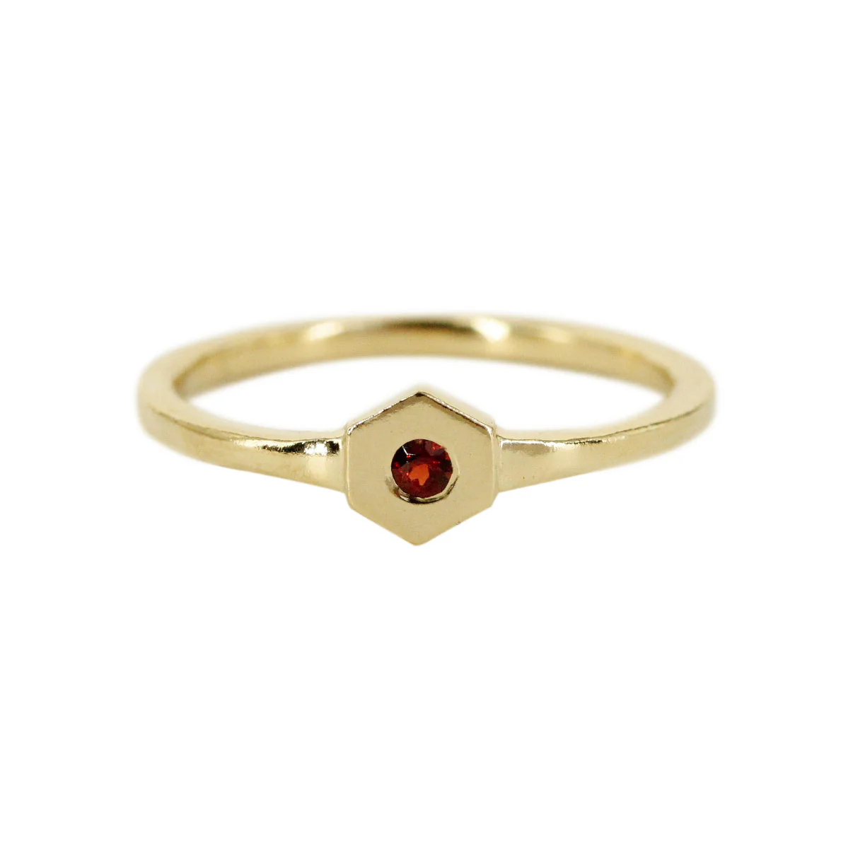 Prism Birthstone Hexagon 14k Gold Ring - Mitchell's Manufacturing Jewel