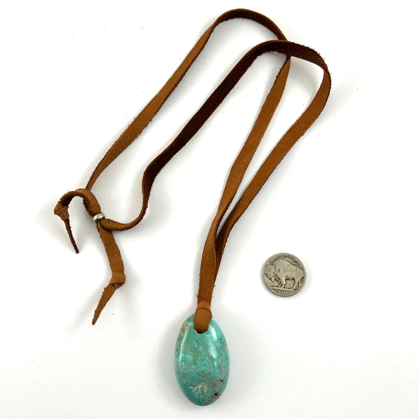 Large Turquoise On LeatherBy Jennifer Medina - Mitchell's Manufacturing Jewel