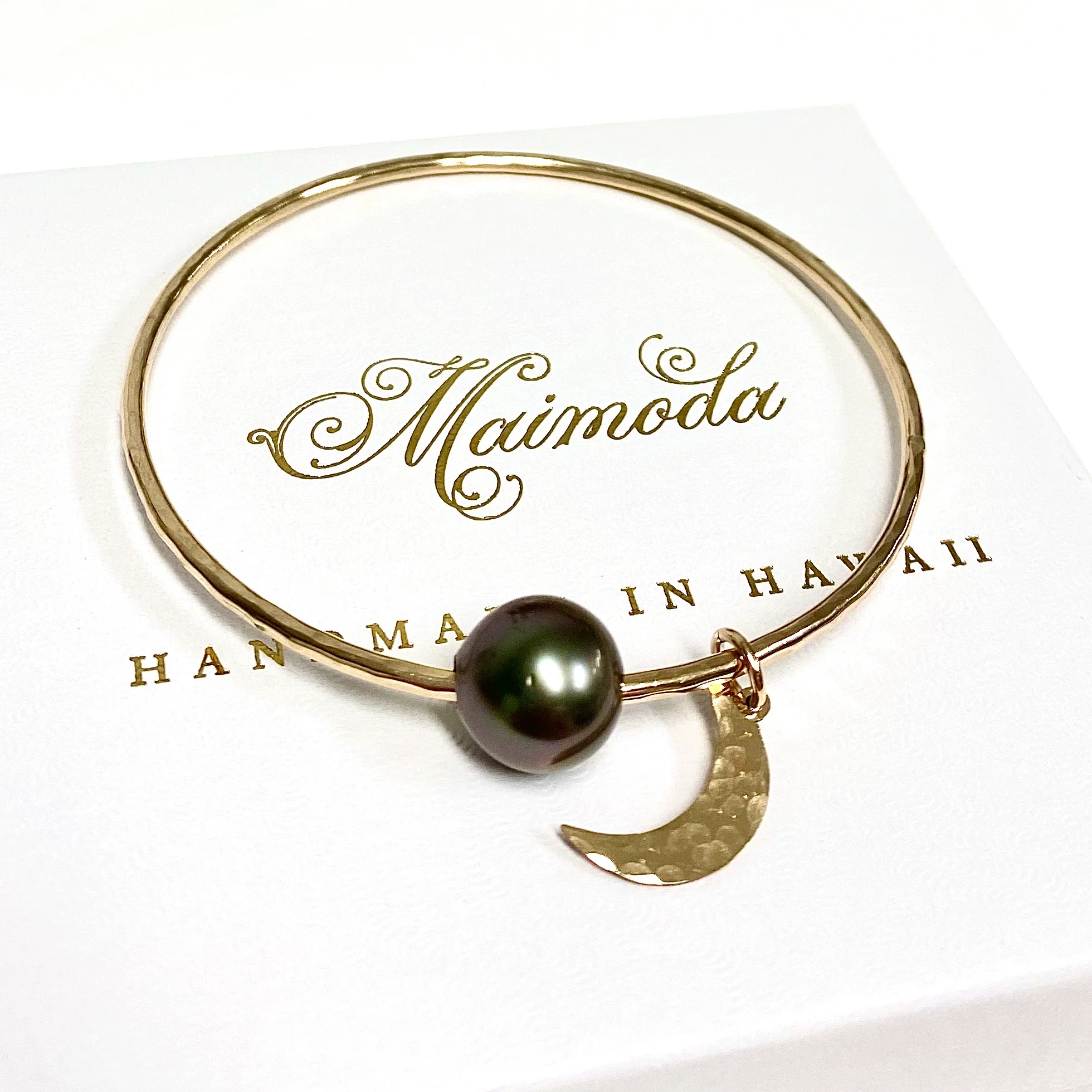 Bangle MAHINA - Tahitian pearl (B455) - Mitchell's Manufacturing Jewel