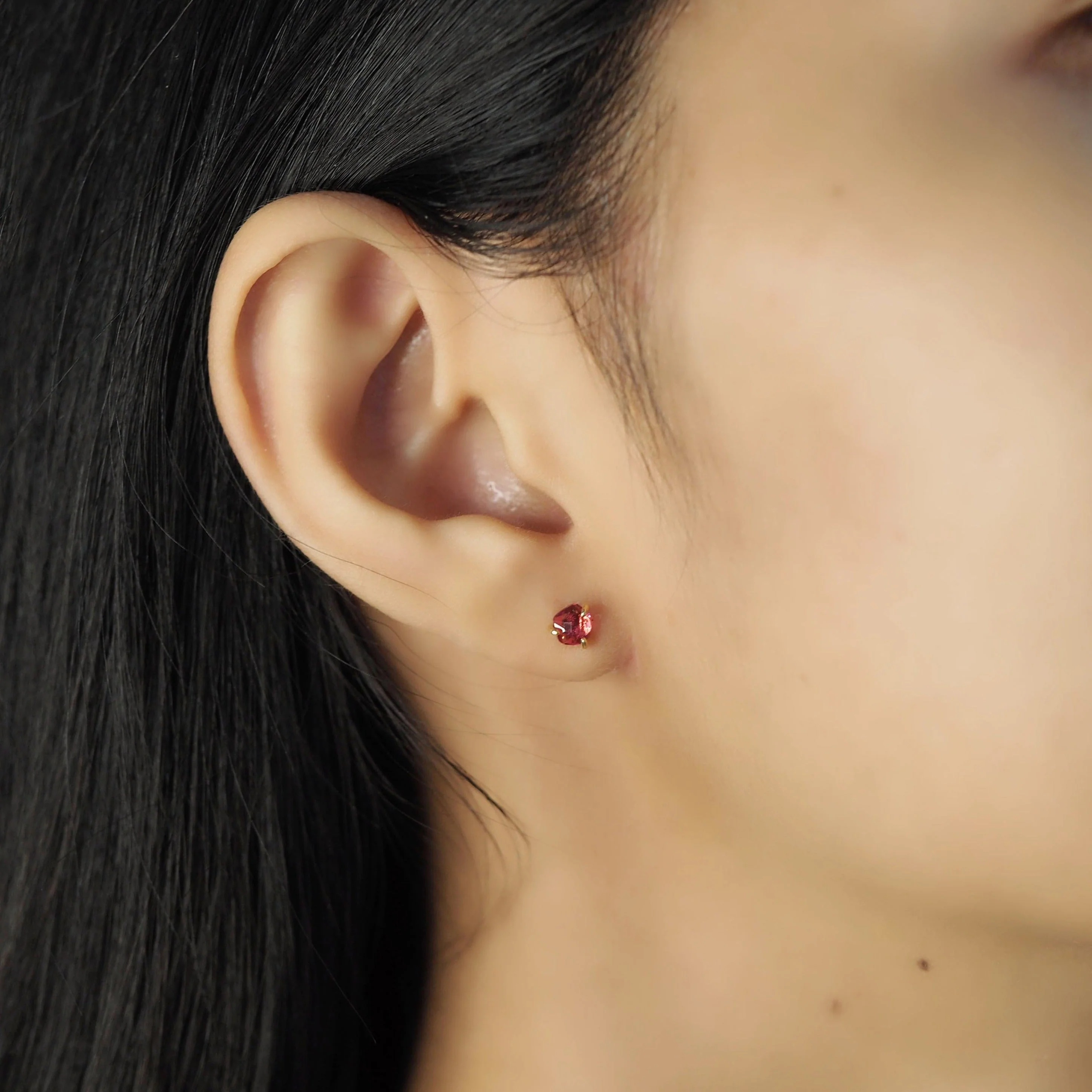 Organic Glass Stud - Red - Mitchell's Manufacturing Jewel