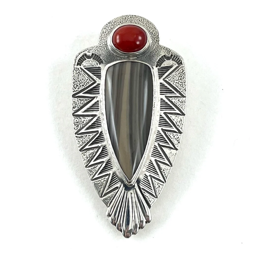 Polish Flint PendantBy Tim Blueflint - Mitchell's Manufacturing Jewel