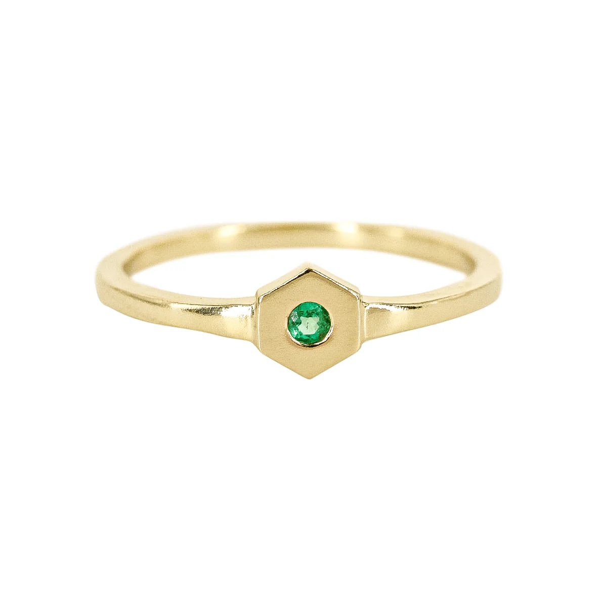 Prism Birthstone Hexagon 14k Gold Ring - Mitchell's Manufacturing Jewel