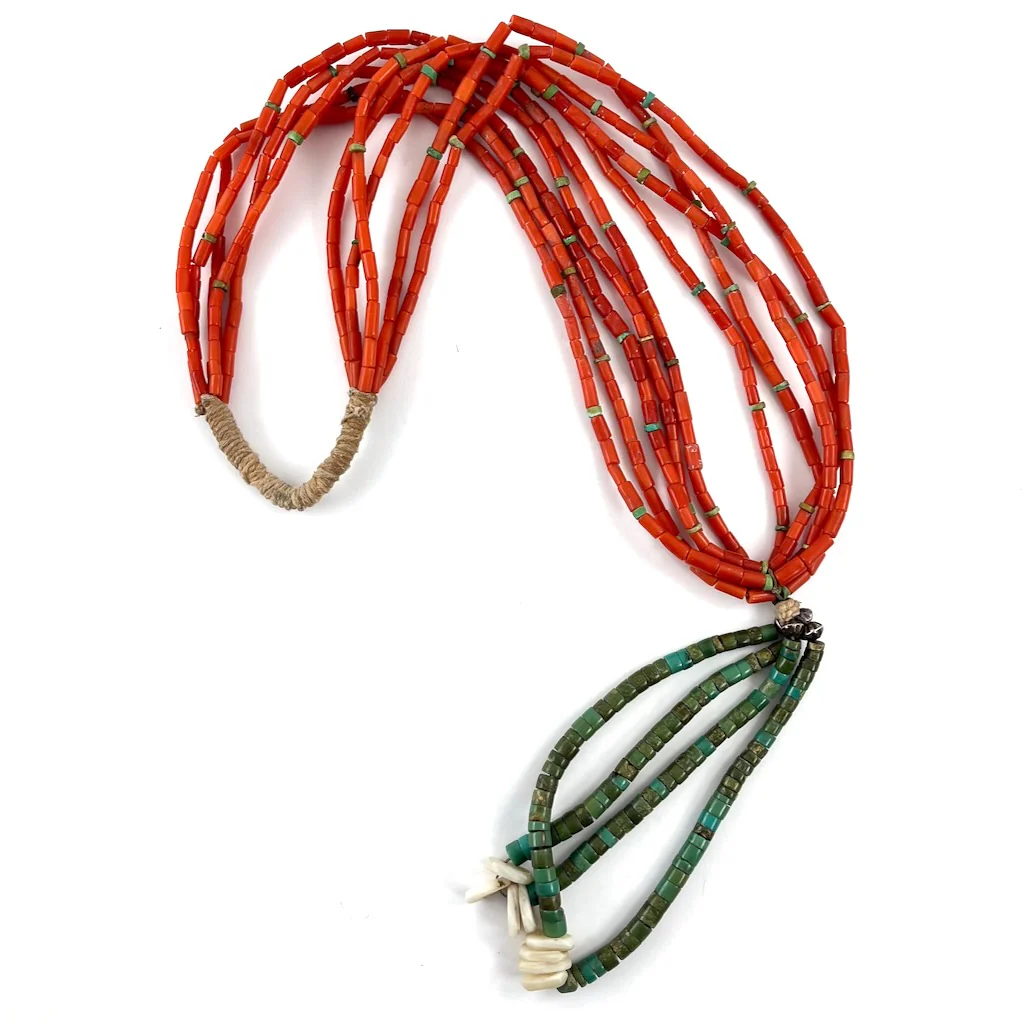 Vintage Five Strand Coral Necklace - Mitchell's Manufacturing Jewel