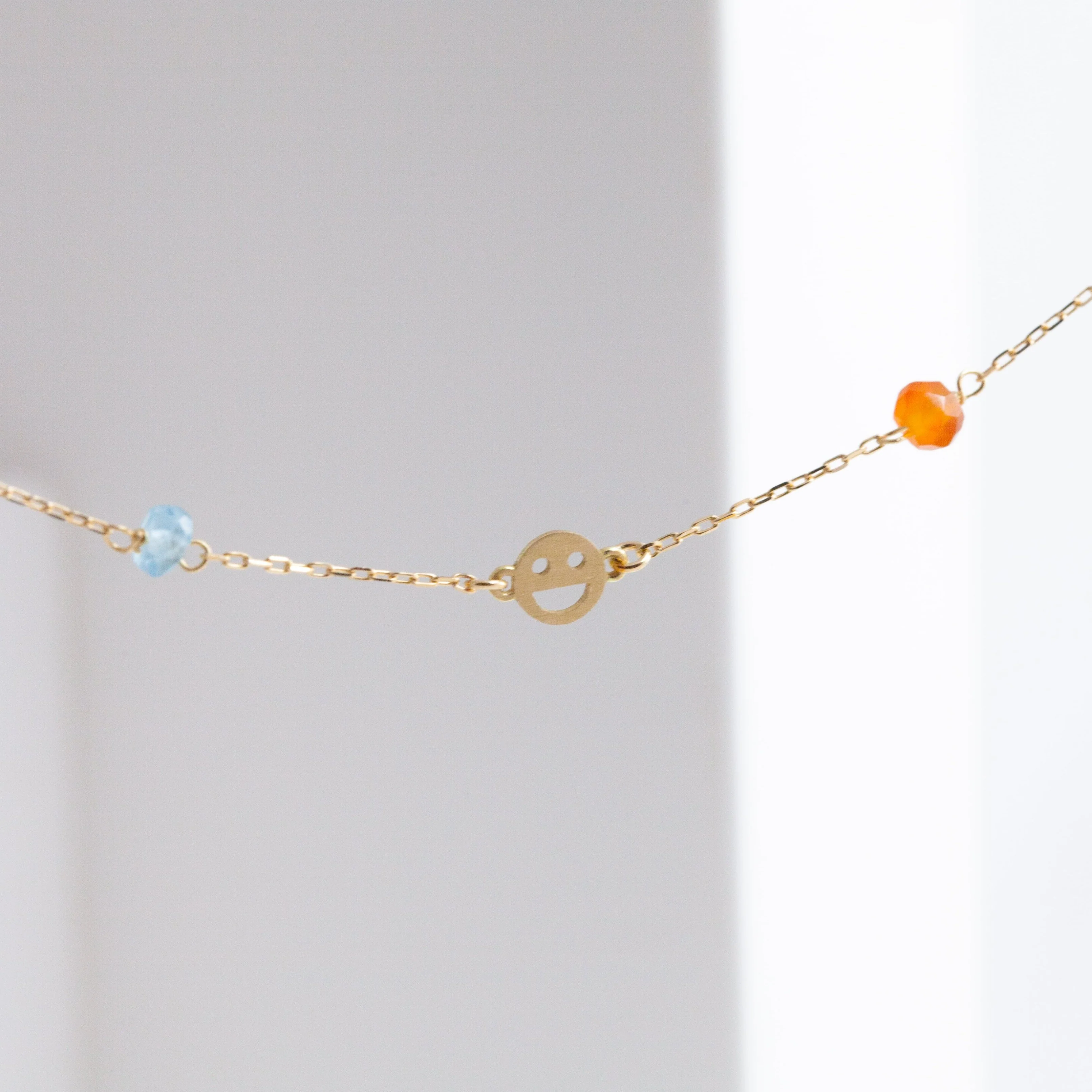 Multicolor stone smiley necklace - Mitchell's Manufacturing Jewel