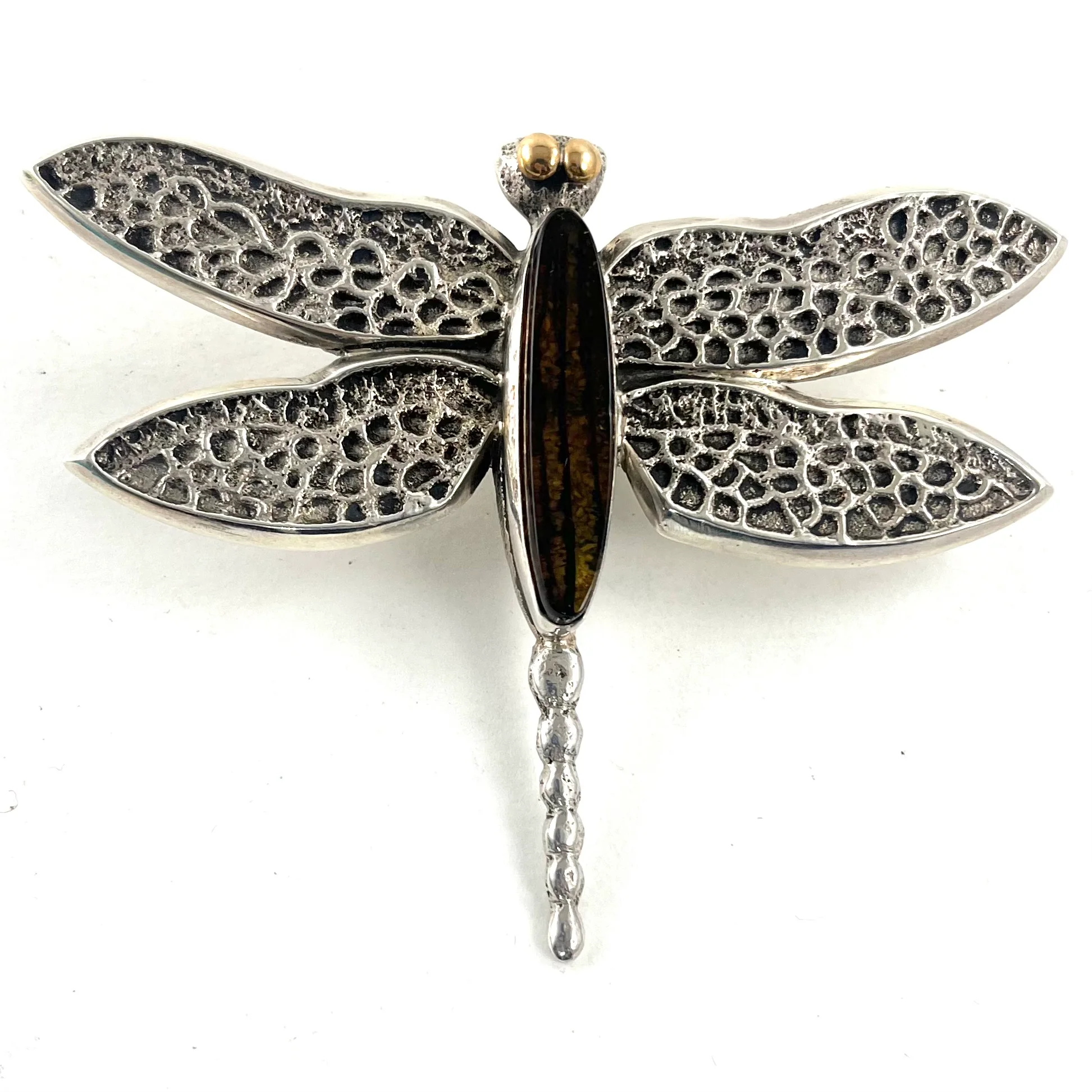 Amber Dragonfly PendantBy Kevin Yazzie - Mitchell's Manufacturing Jewel