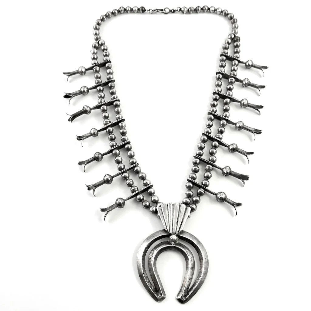 Vintage Sterling Silver Squash Necklace - Mitchell's Manufacturing Jewel