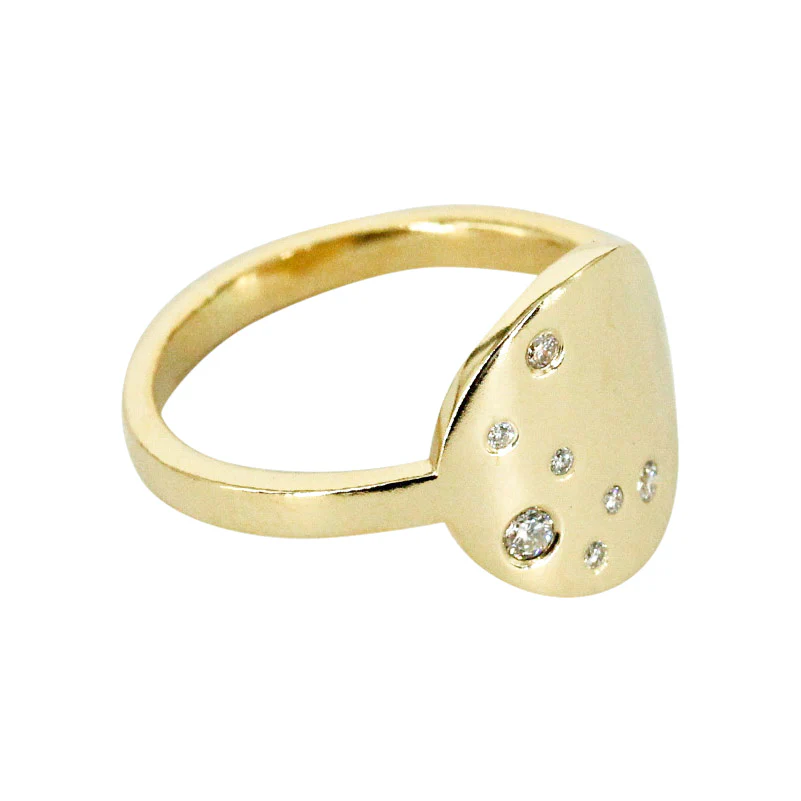 Diamond Mosaic 14k Gold Ring - Mitchell's Manufacturing Jewel