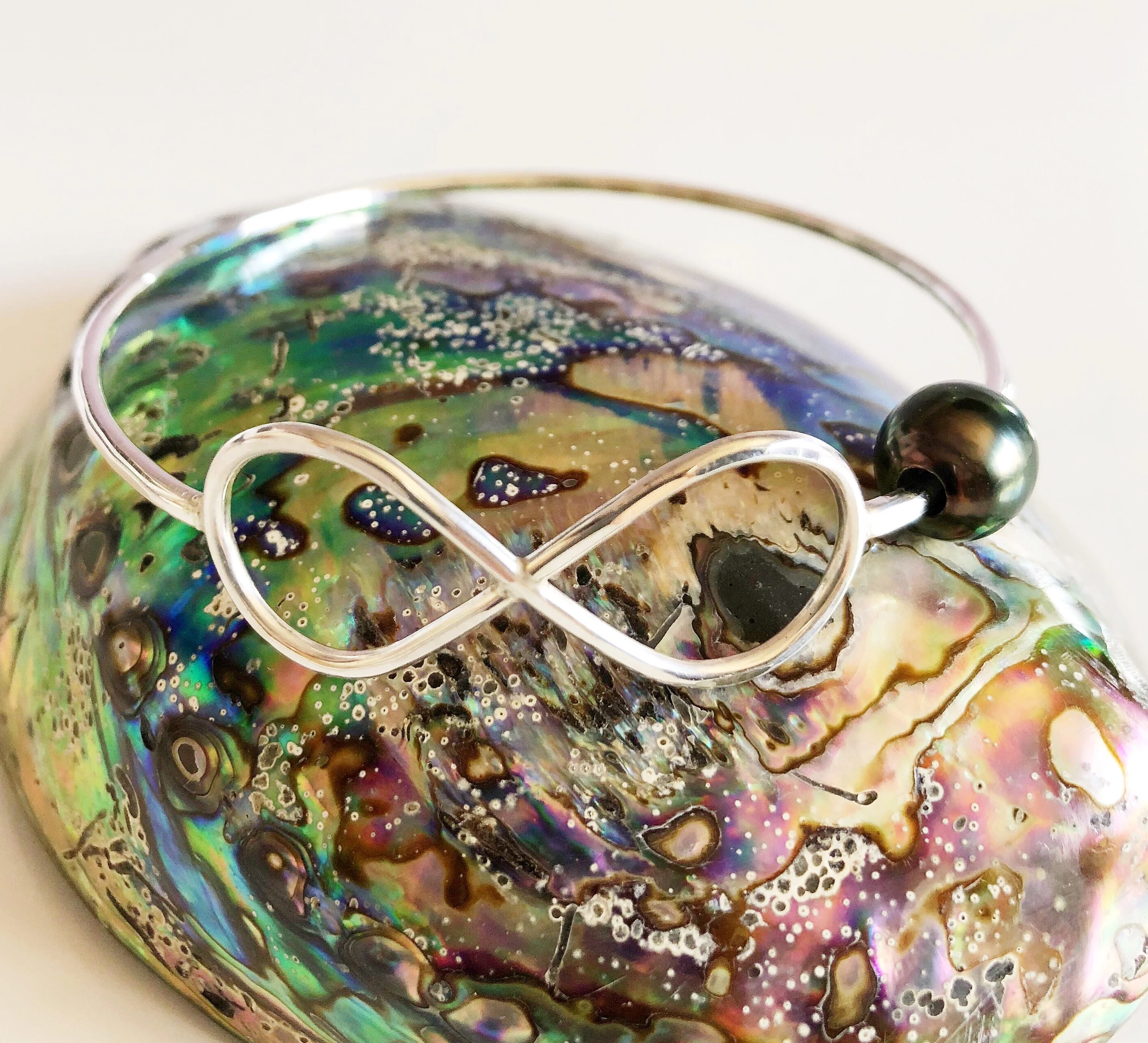 Bangle Halia - tahitian pearl (B122) - Mitchell's Manufacturing Jewel