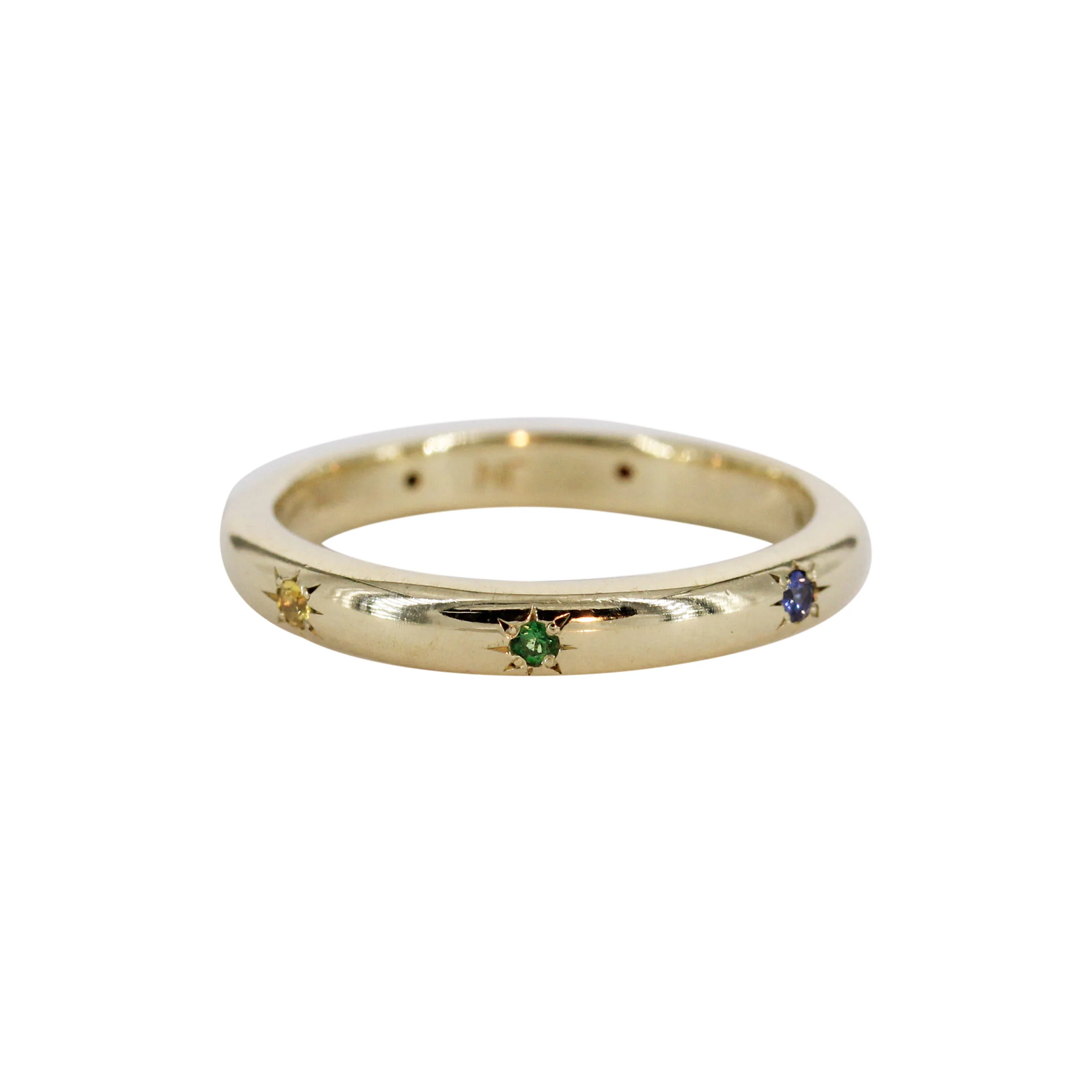 The Asteria Band: 14k Gold Multi-Gemstone Star-Set Talisman - Mitchell's Manufacturing Jewel