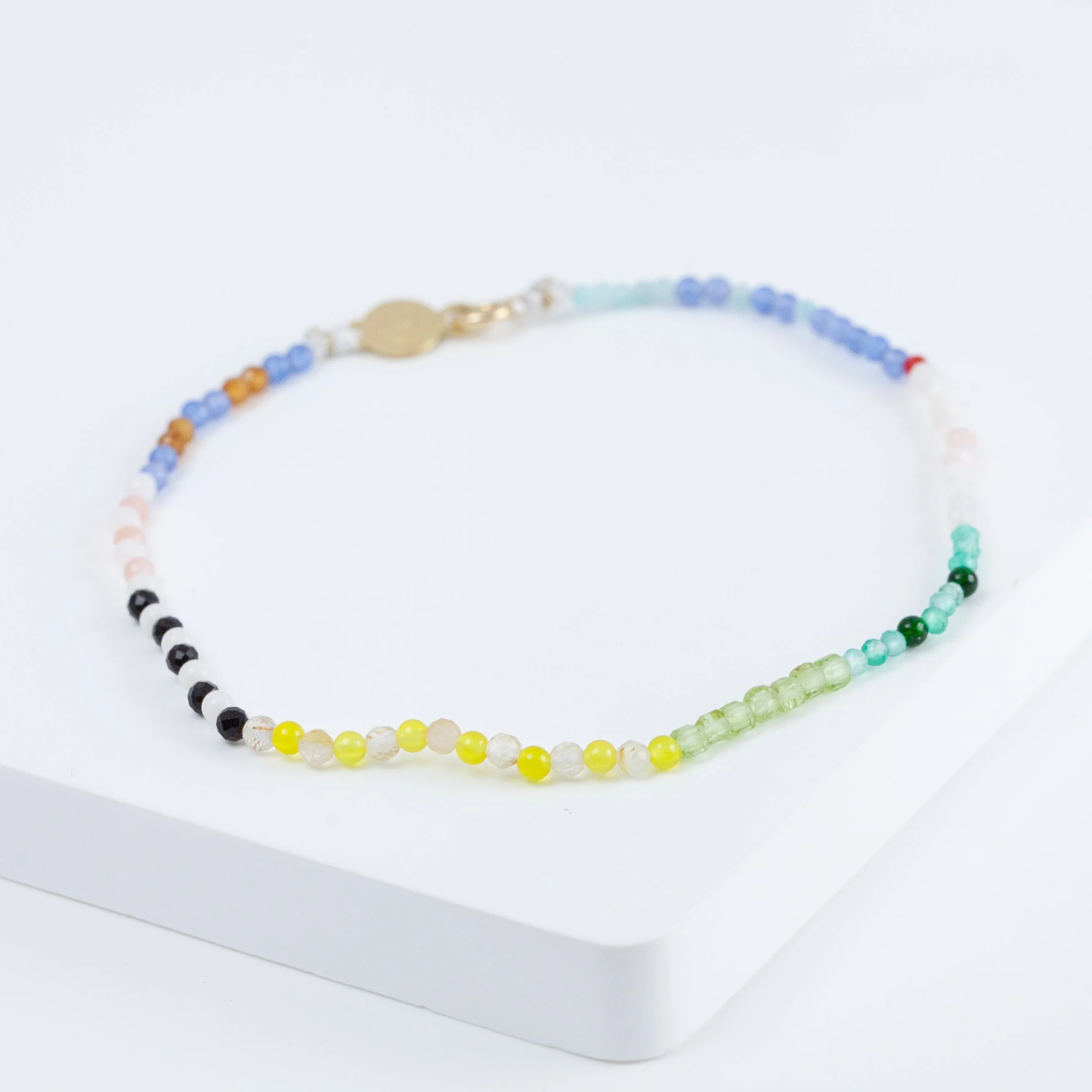 Lip smiley charm colorful gemstones beads bracelet - Mitchell's Manufacturing Jewel