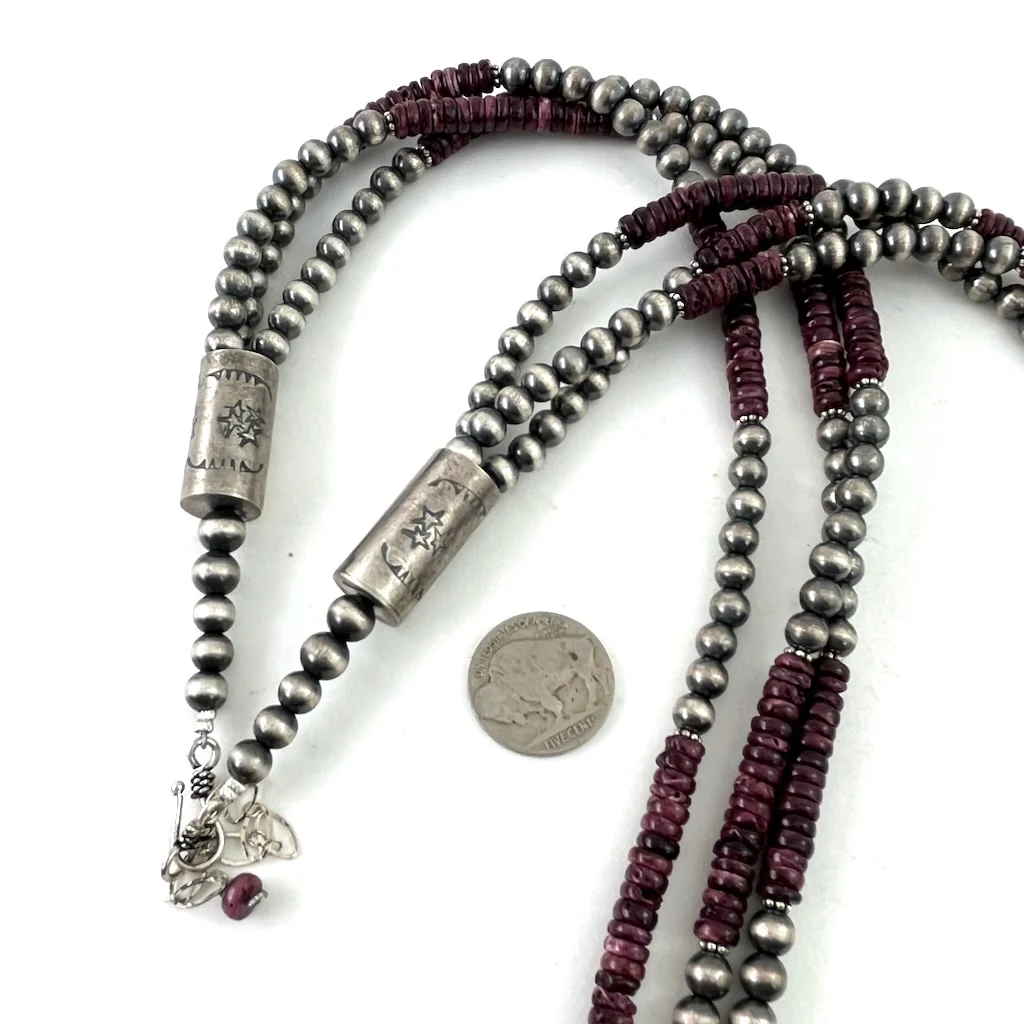 Purple Spiny Oyster With Sterling Beads - Mitchell's Manufacturing Jewel