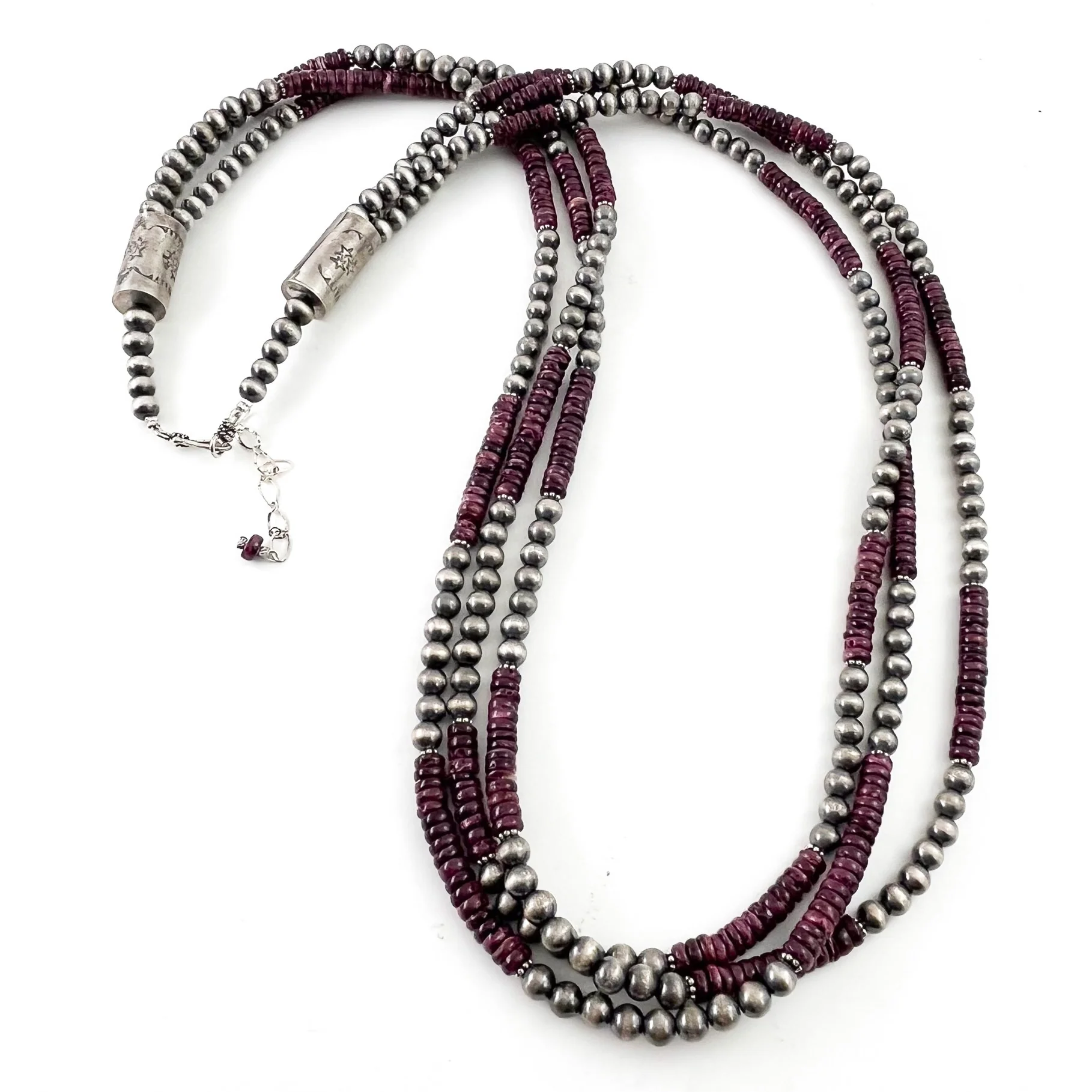 Purple Spiny Oyster With Sterling Beads - Mitchell's Manufacturing Jewel