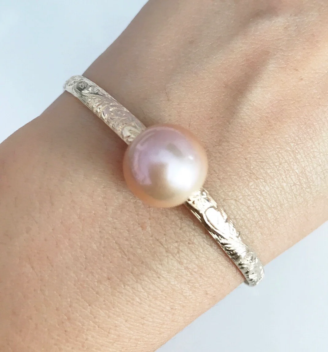 Bangle ALII - pink Edison pearl ( B315) - Mitchell's Manufacturing Jewel