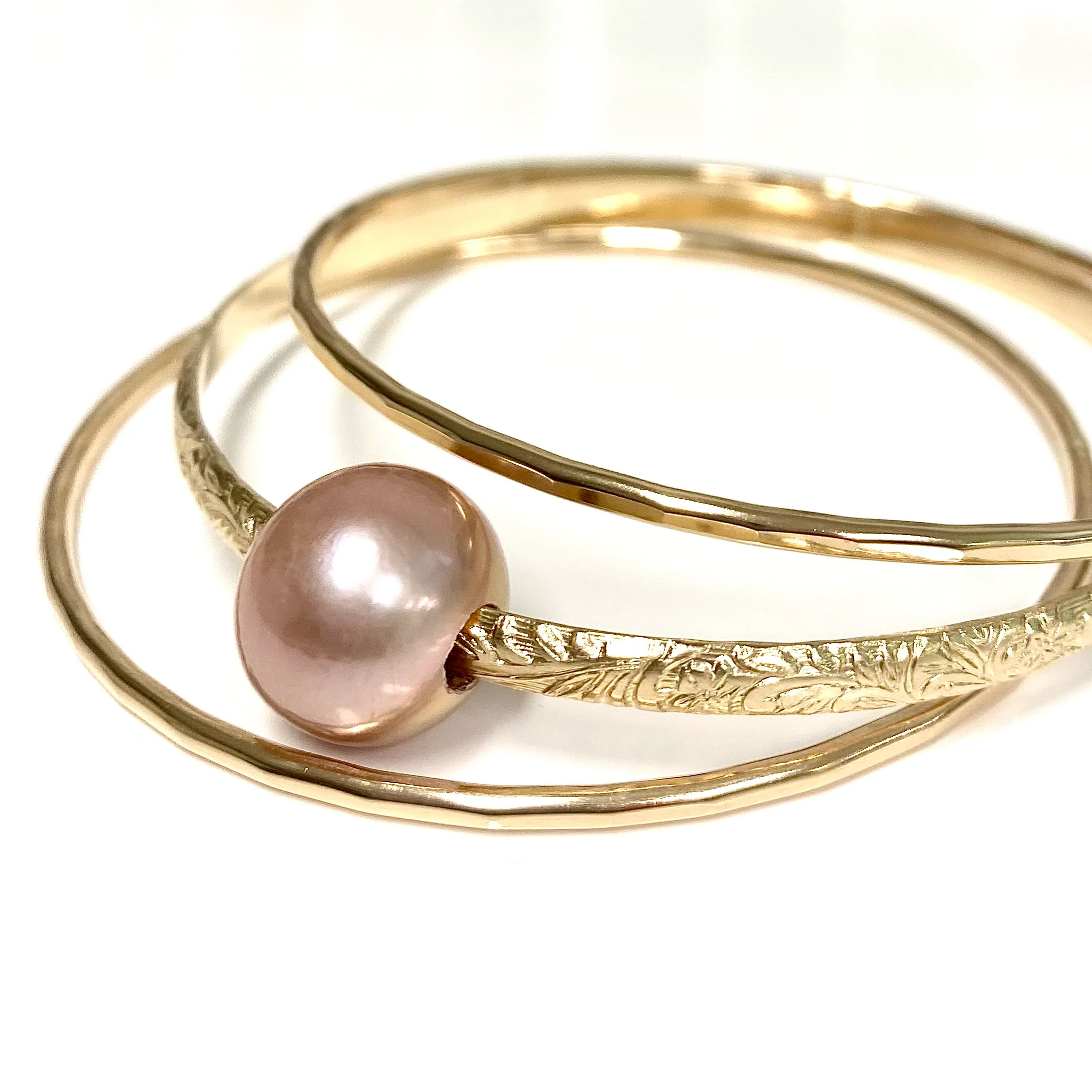 MOANI bangles set - pink Edison pearl (B543) - Mitchell's Manufacturing Jewel