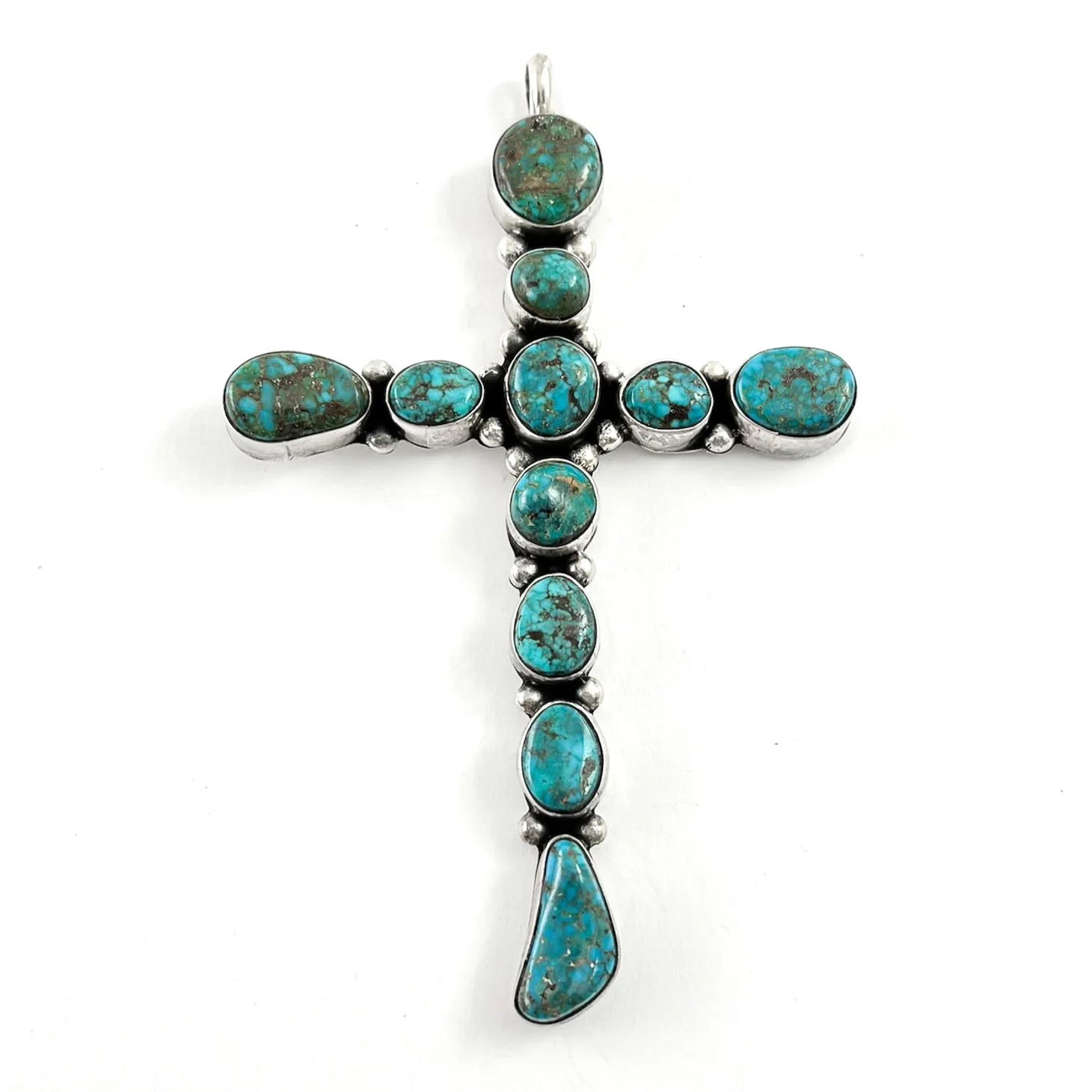 Large Turquoise CrossBy F. Sandoval - Mitchell's Manufacturing Jewel