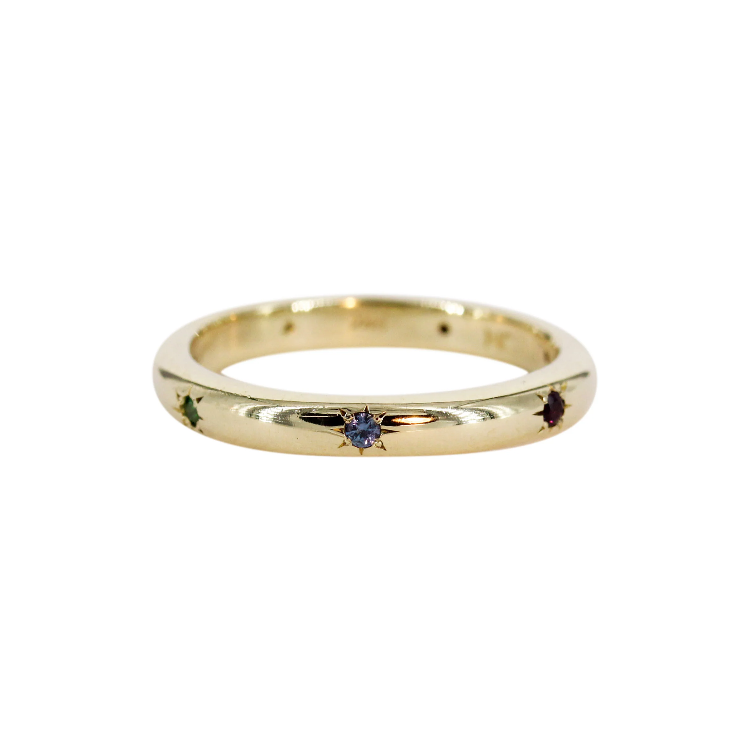 The Asteria Band: 14k Gold Multi-Gemstone Star-Set Talisman - Mitchell's Manufacturing Jewel
