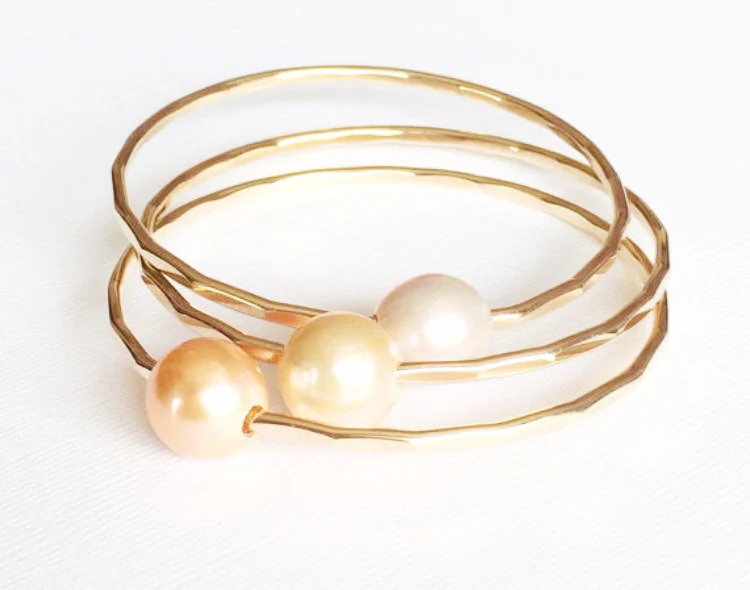 Malia bangles set - Edison pearls (B177) - Mitchell's Manufacturing Jewel
