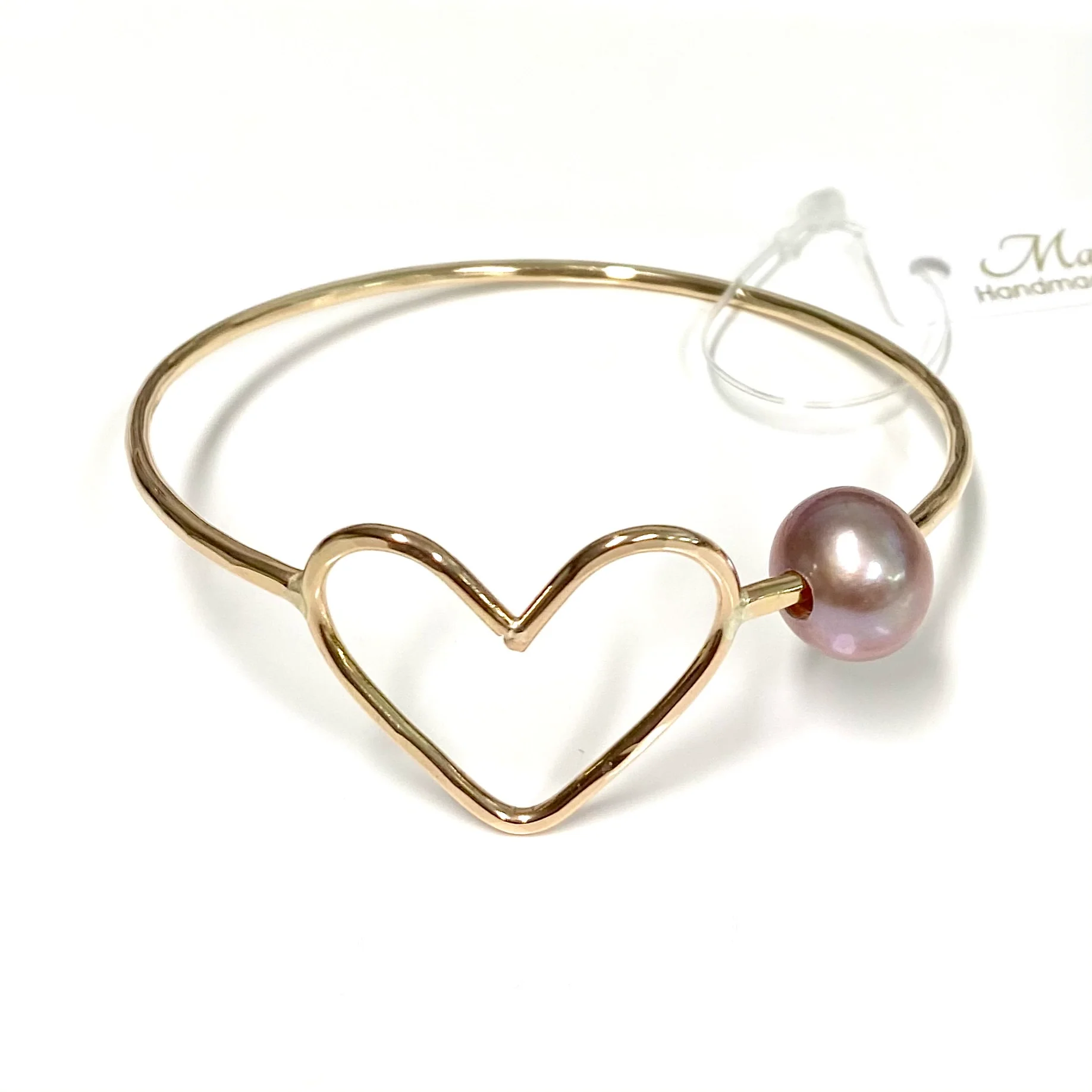 Bangle EDEN - pink pearl bangle (B540) - Mitchell's Manufacturing Jewel