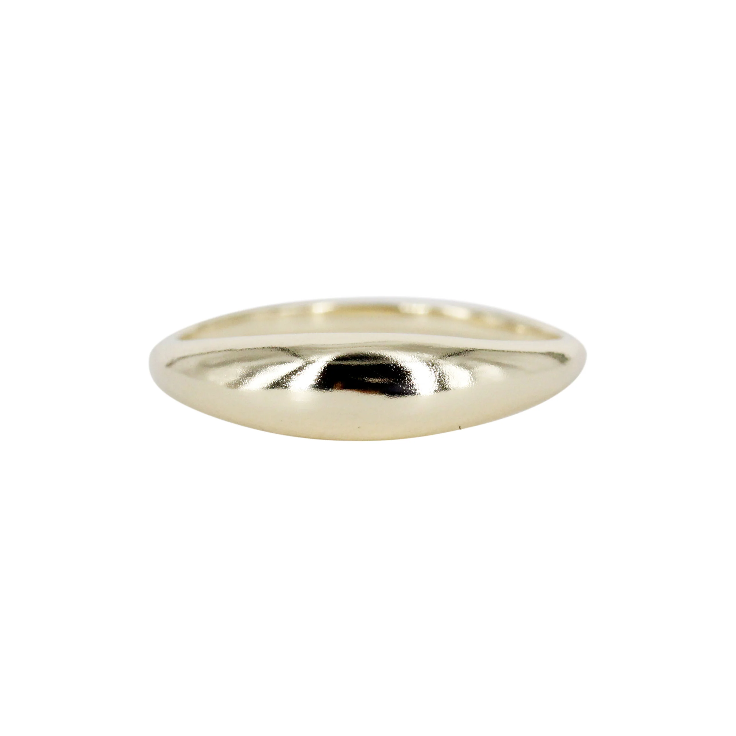 The Stardust Arch: A 14k Gold Hand-Carved Dome Ring - Mitchell's Manufacturing Jewel