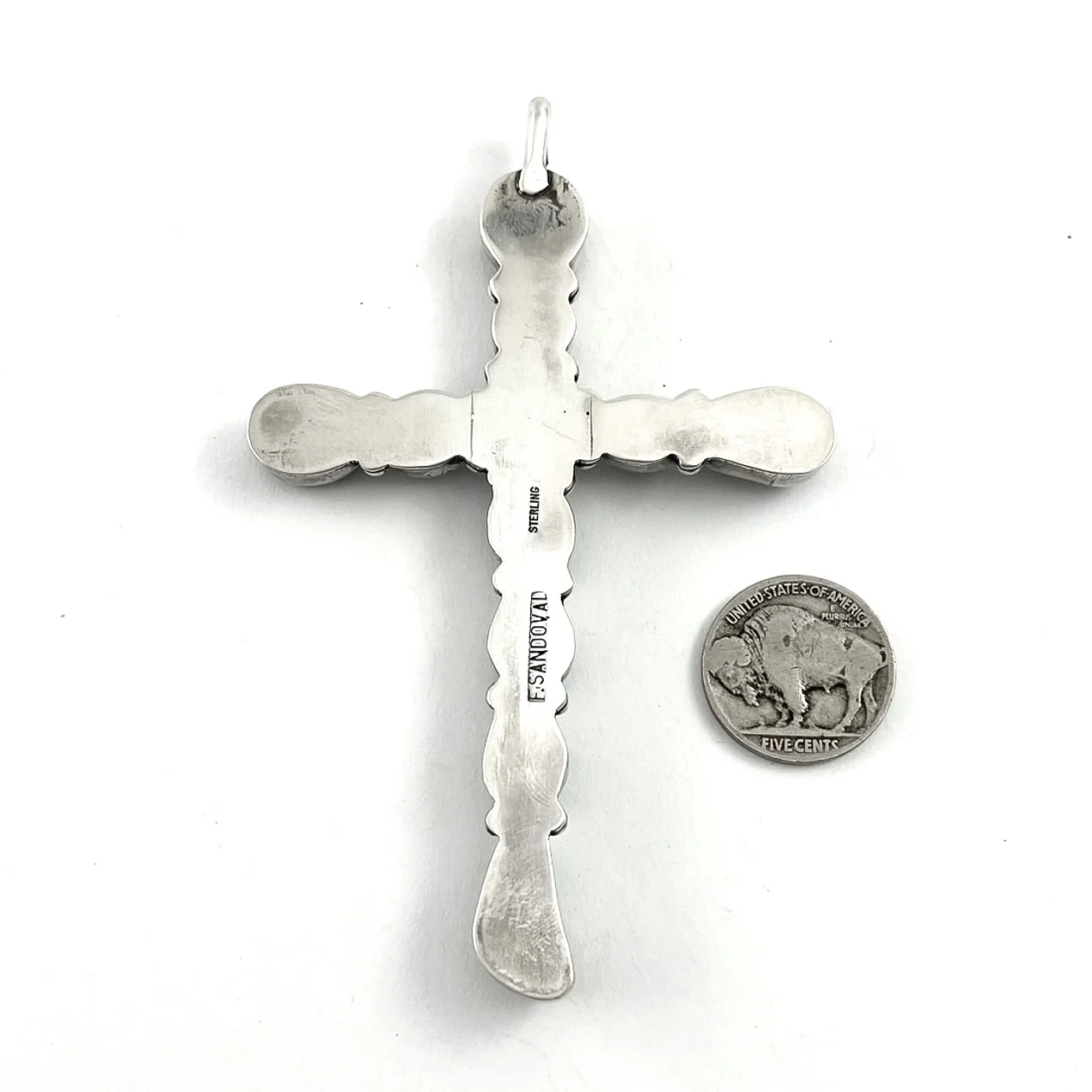 Large Turquoise CrossBy F. Sandoval - Mitchell's Manufacturing Jewel