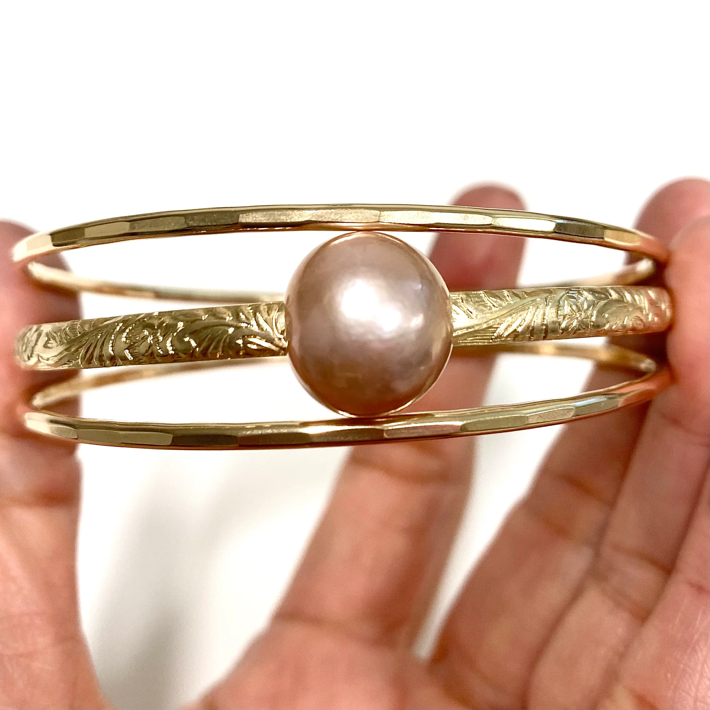 MOANI bangles set - pink Edison pearl (B543) - Mitchell's Manufacturing Jewel