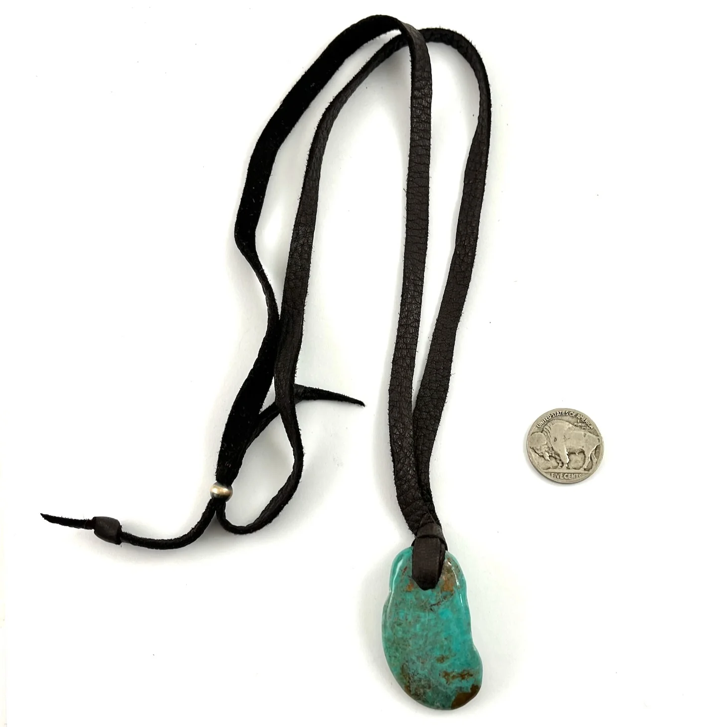 Large Turquoise On LeatherBy Jennifer Medina - Mitchell's Manufacturing Jewel