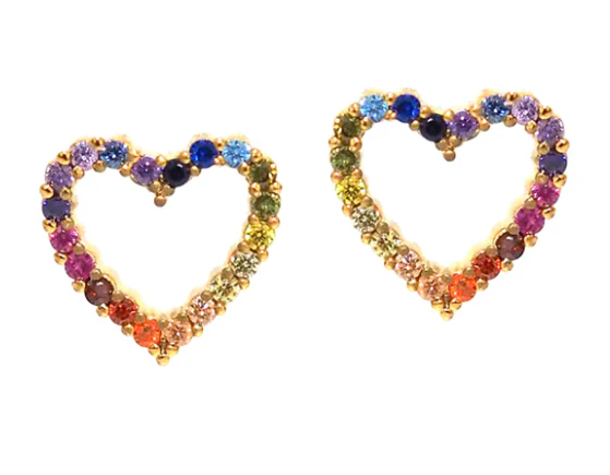 Heart Mini Rainbow Studs - Mitchell's Manufacturing Jewel
