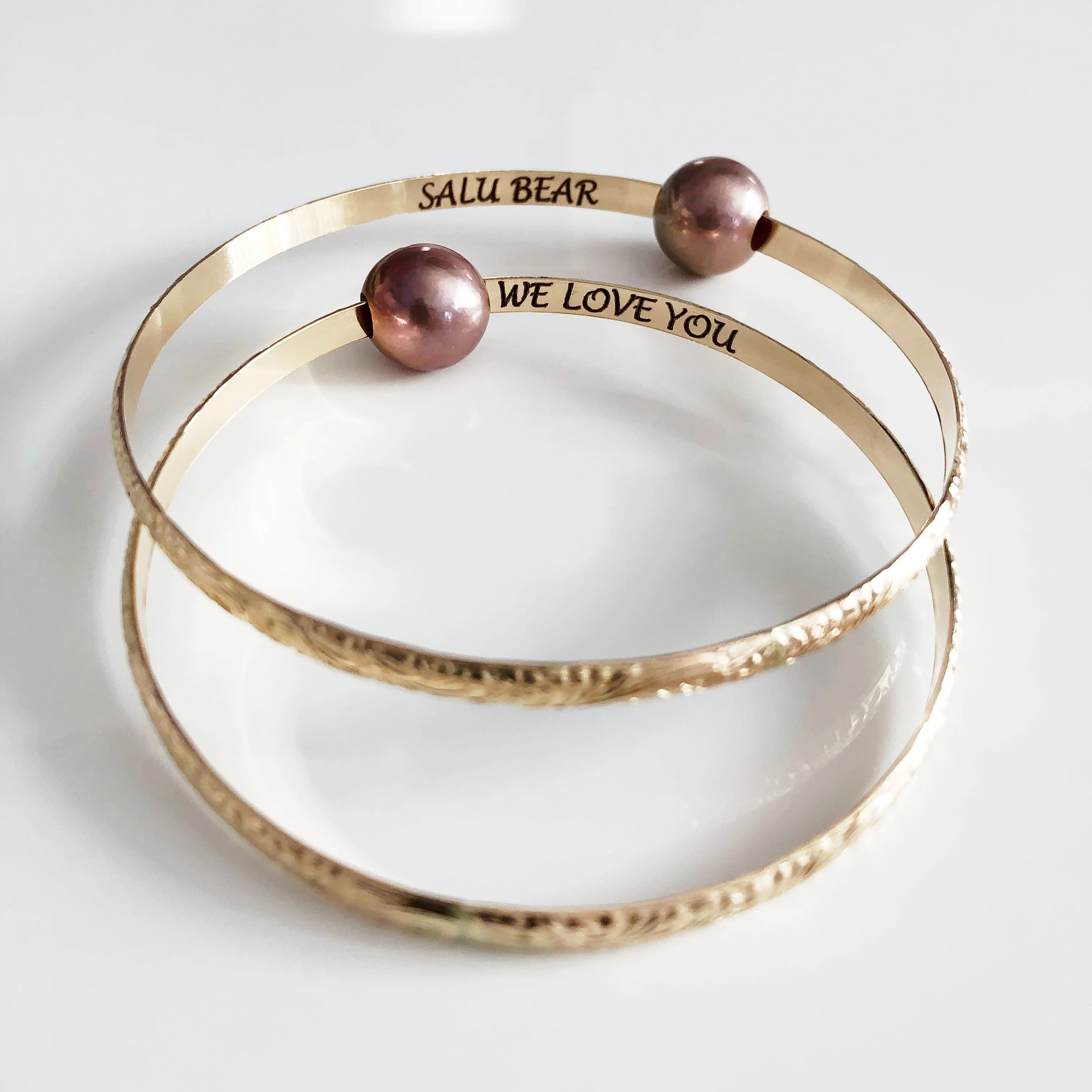 Bangle ALII - lavender Edison pearl (B343) - Mitchell's Manufacturing Jewel