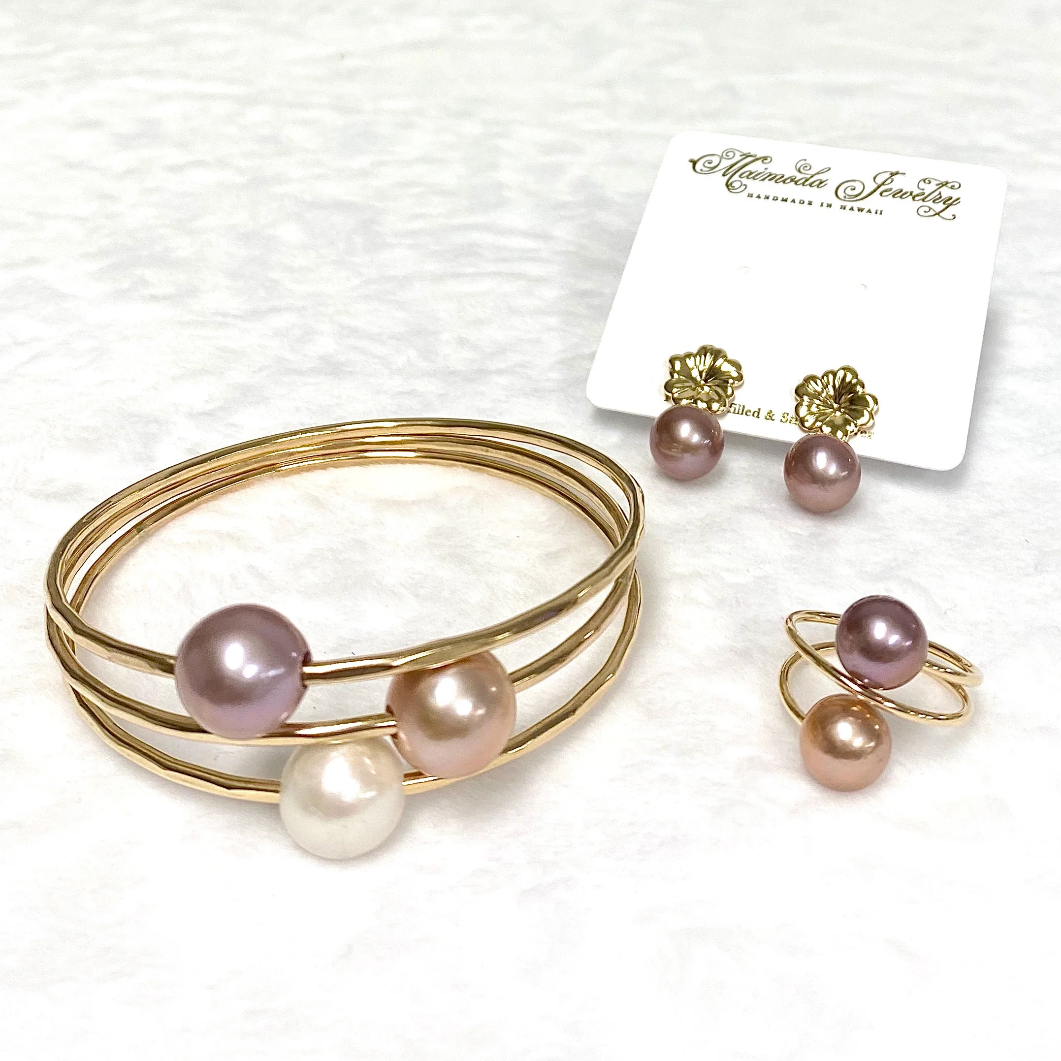 MALIA bangles set - lavender ombré Edison pearls (B453) - Mitchell's Manufacturing Jewel