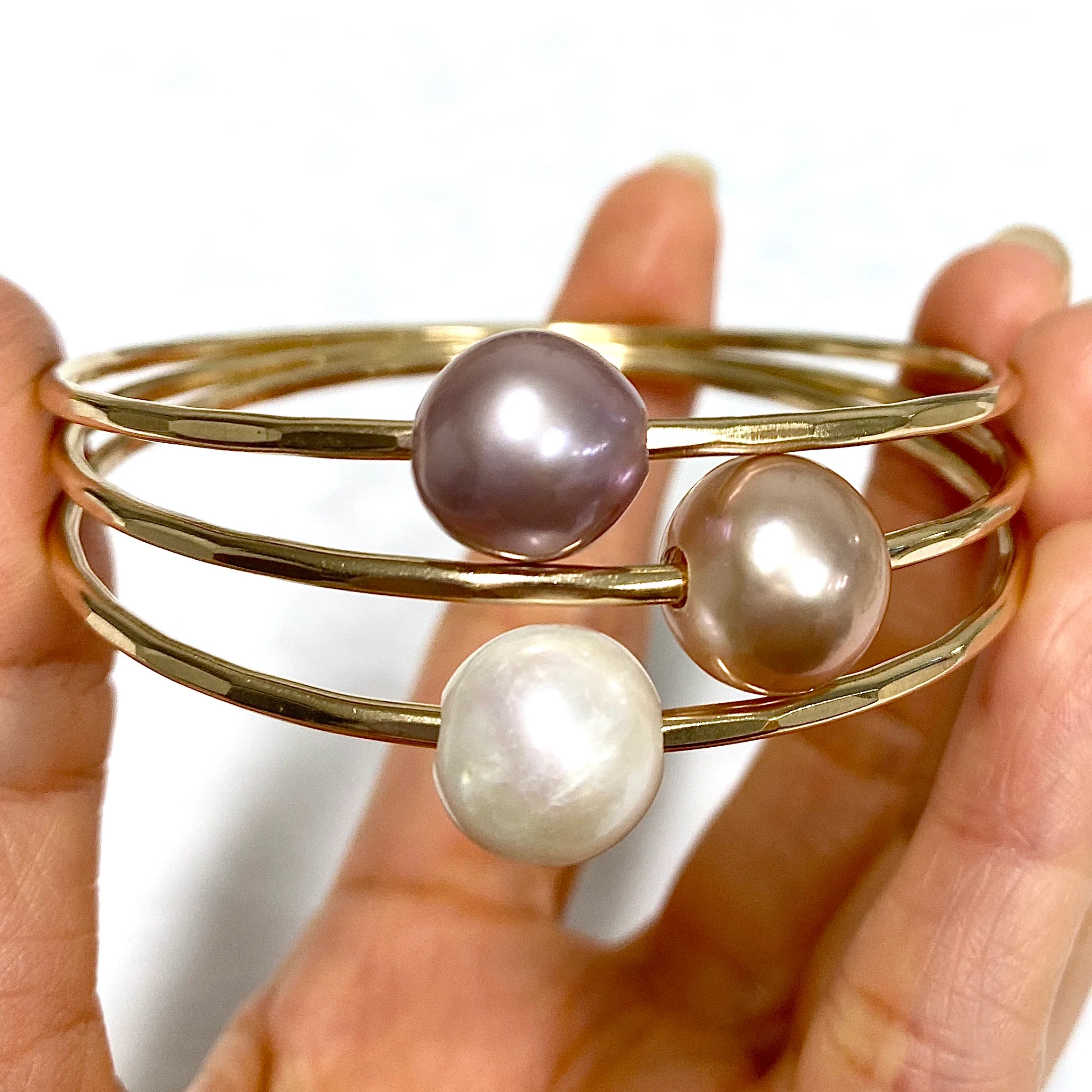 MALIA bangles set - lavender ombré Edison pearls (B453) - Mitchell's Manufacturing Jewel