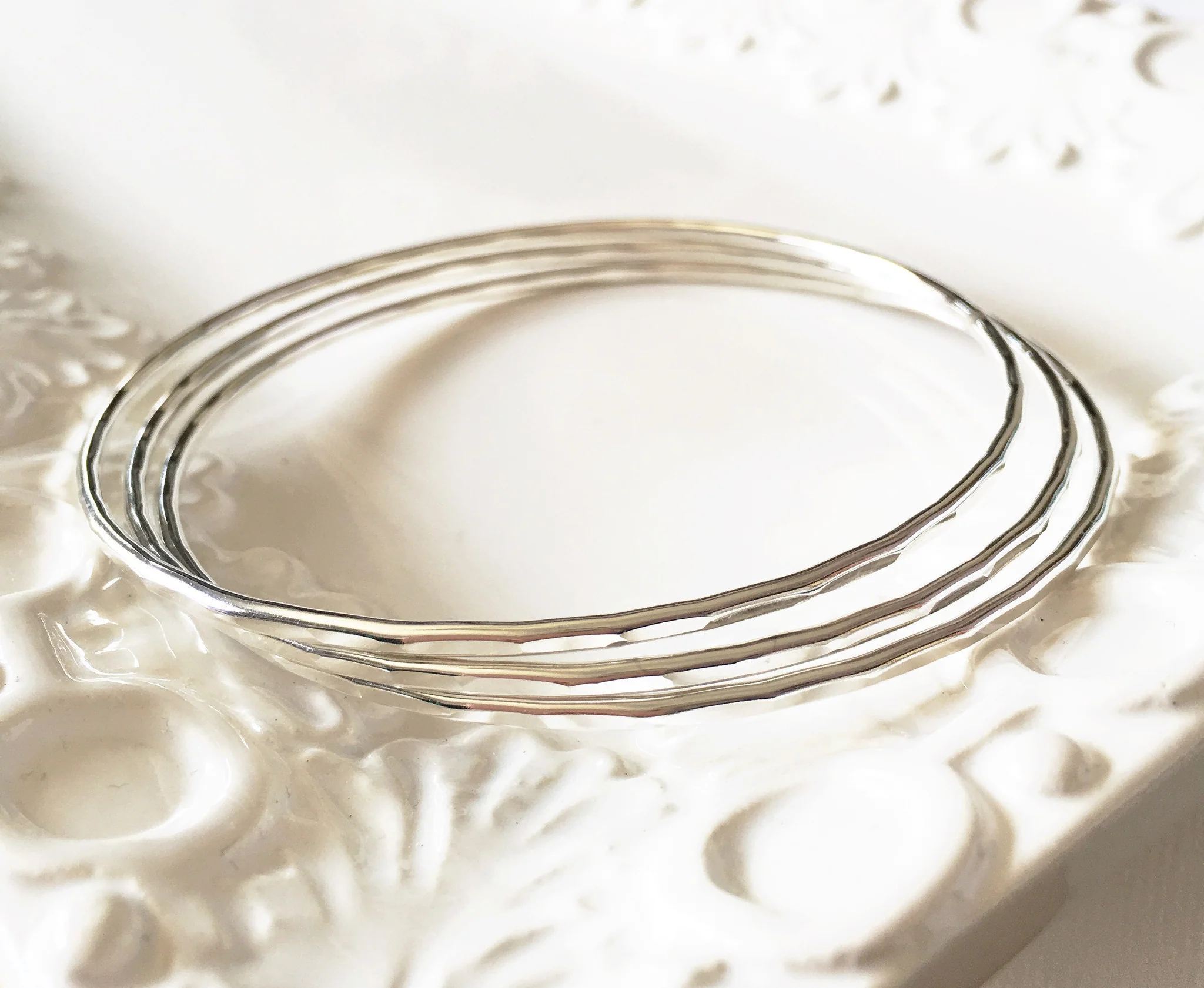 Carly bangles set - sterling silver (B166) - Mitchell's Manufacturing Jewel