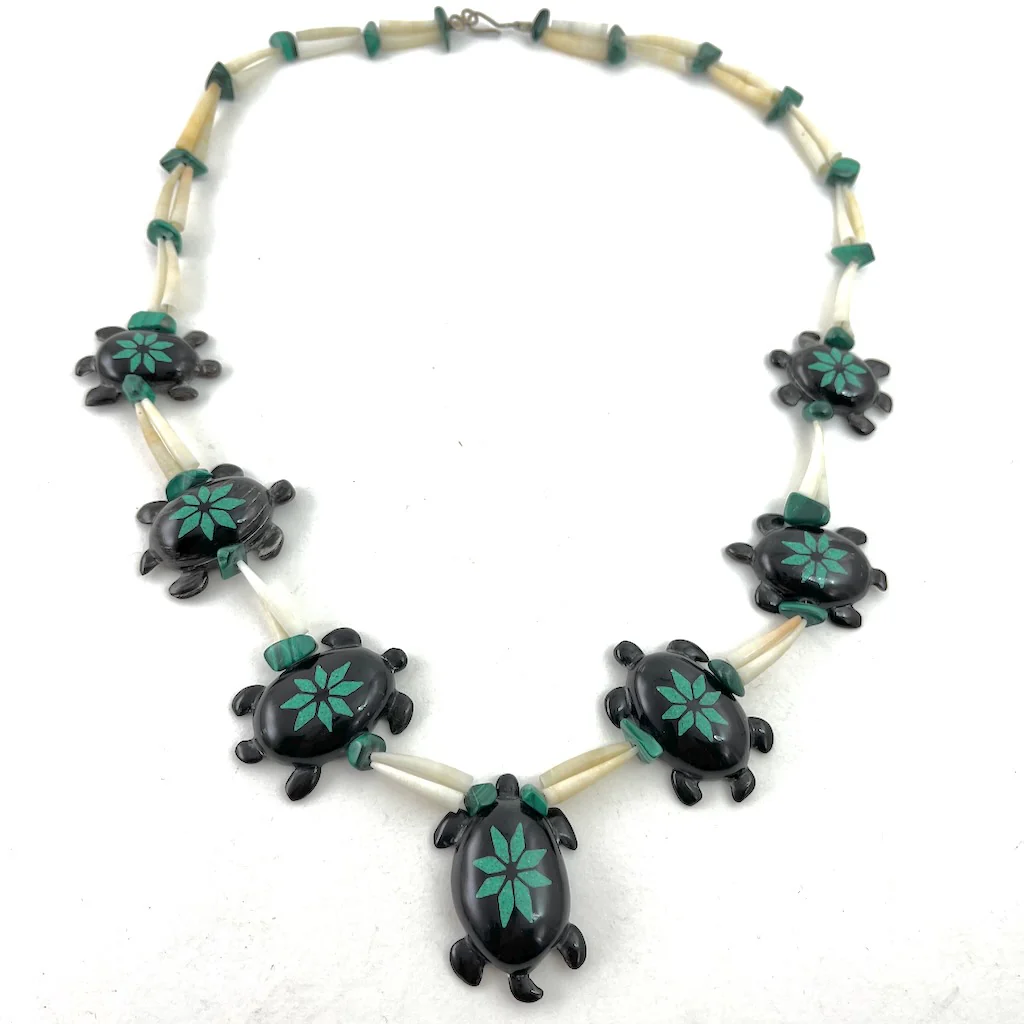 Buffalo Horn Turtle NecklaceBy Kevin and Valerie Pourier - Mitchell's Manufacturing Jewel