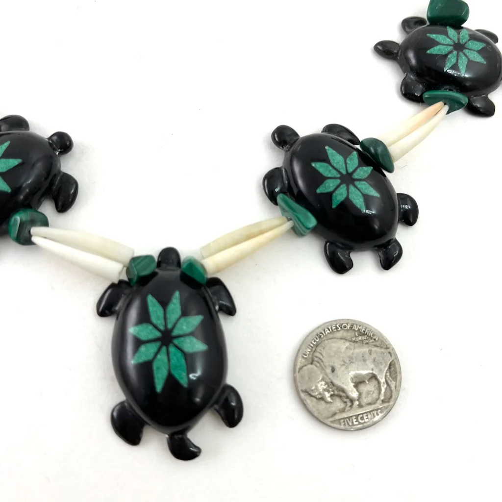 Buffalo Horn Turtle NecklaceBy Kevin and Valerie Pourier - Mitchell's Manufacturing Jewel