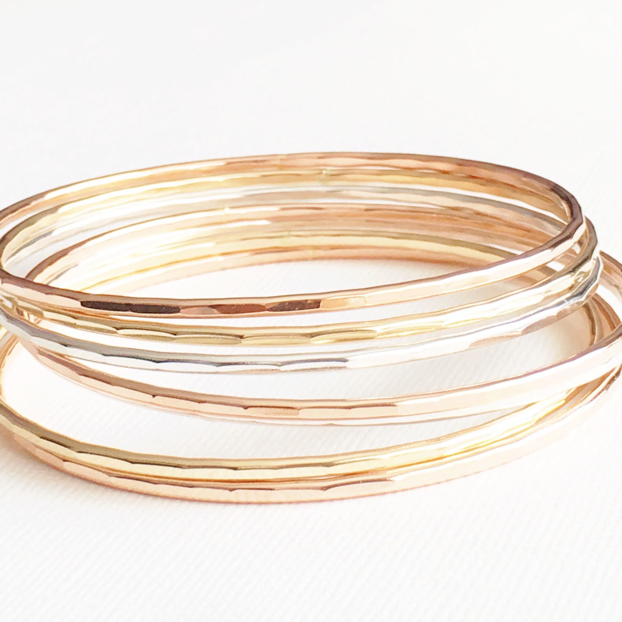 Carly bangles set - gold filled (B184) - Mitchell's Manufacturing Jewel