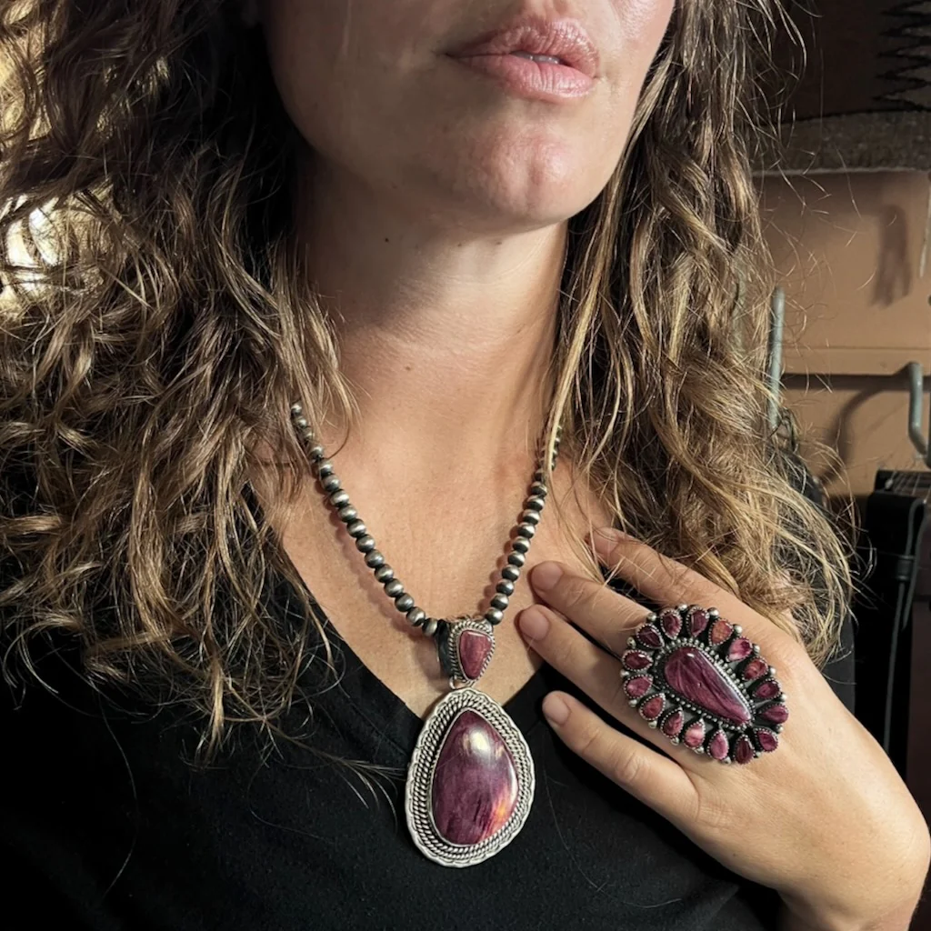 Purple Spiny Oyster PendantBy Charlene Yazzie - Mitchell's Manufacturing Jewel