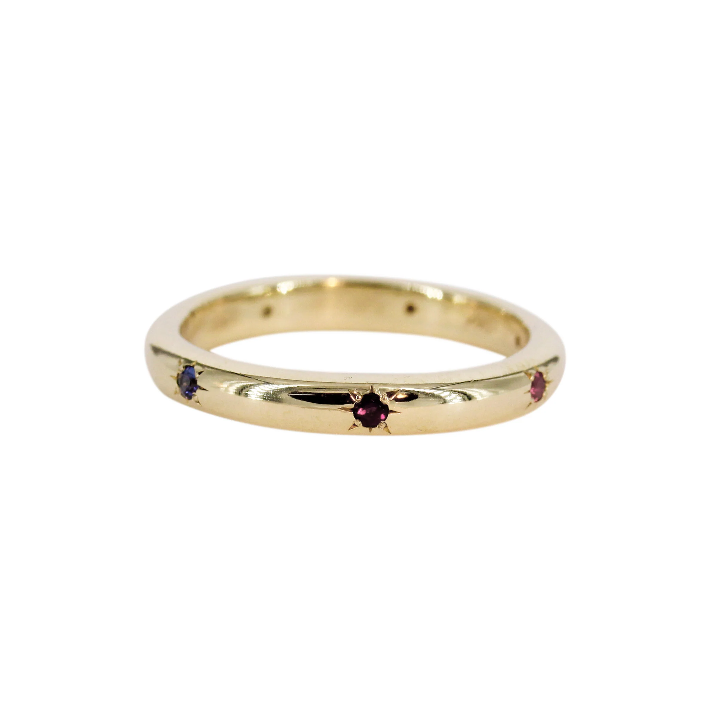 The Asteria Band: 14k Gold Multi-Gemstone Star-Set Talisman - Mitchell's Manufacturing Jewel