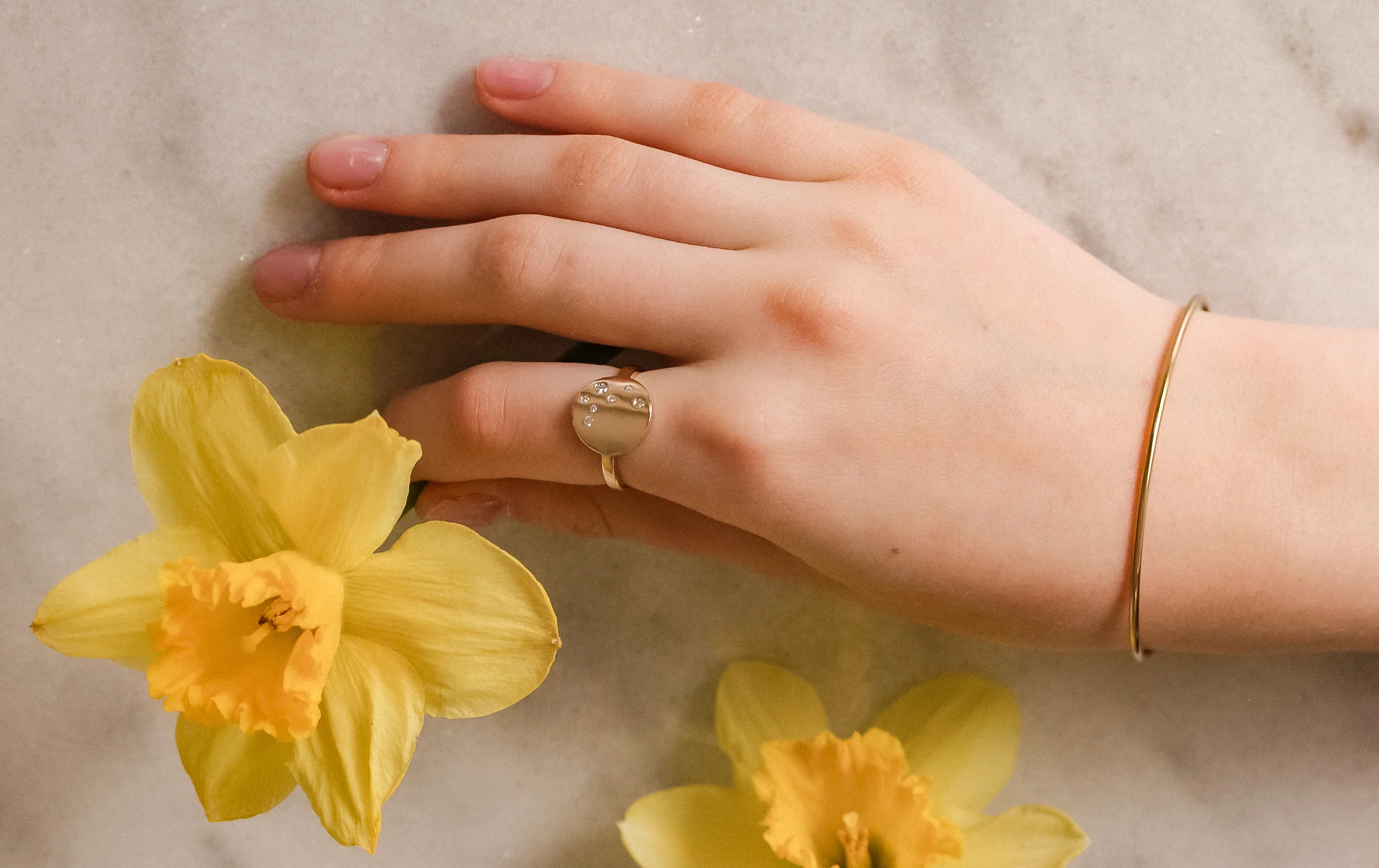 Diamond Mosaic 14k Gold Ring - Mitchell's Manufacturing Jewel