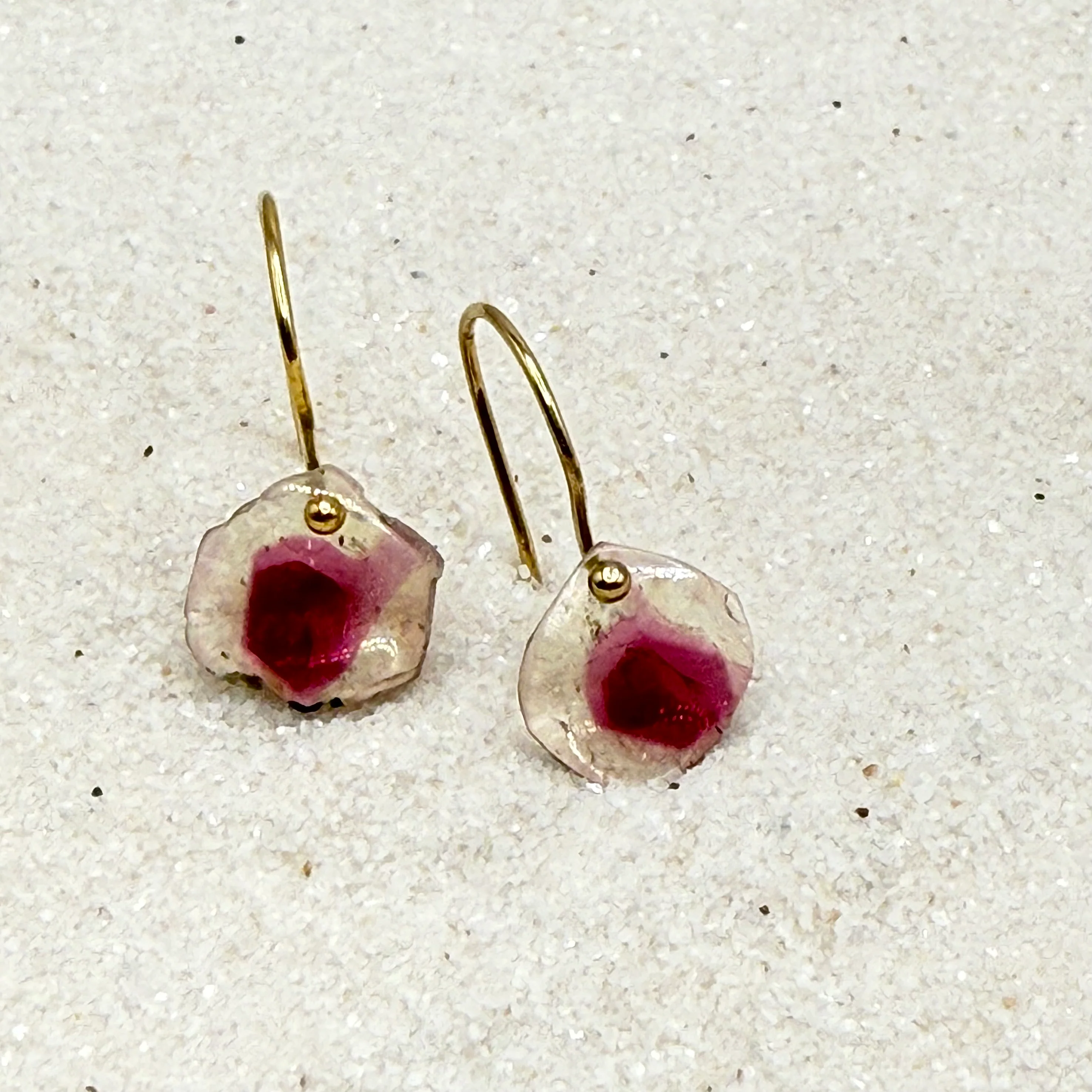 Petite Pink Tourmaline Dot Gold Filled Earring - Mitchell's Manufacturing Jewel